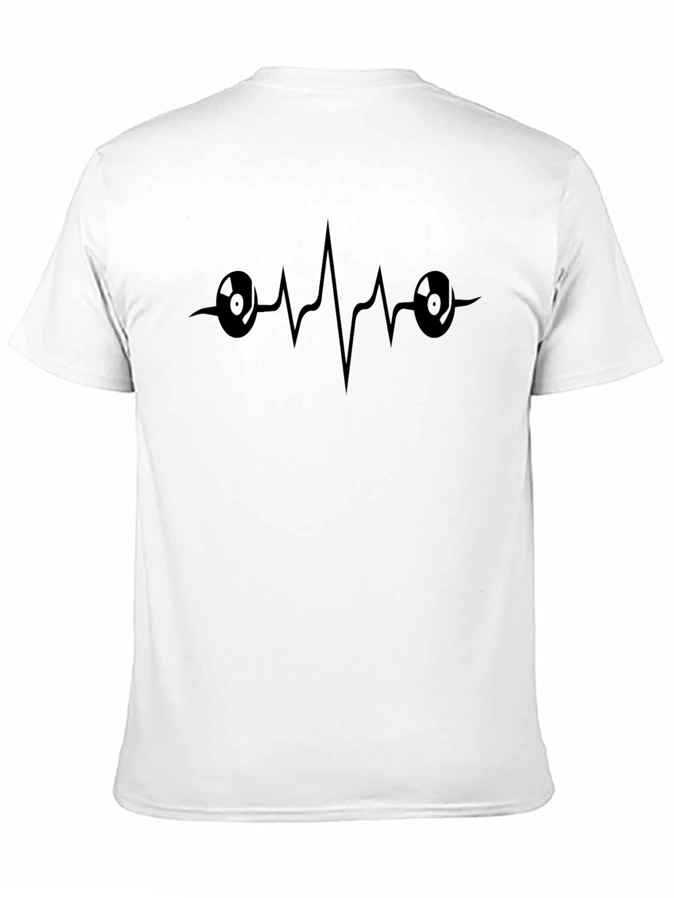 Vinyl Heartbeat Mens Black T-Shirt