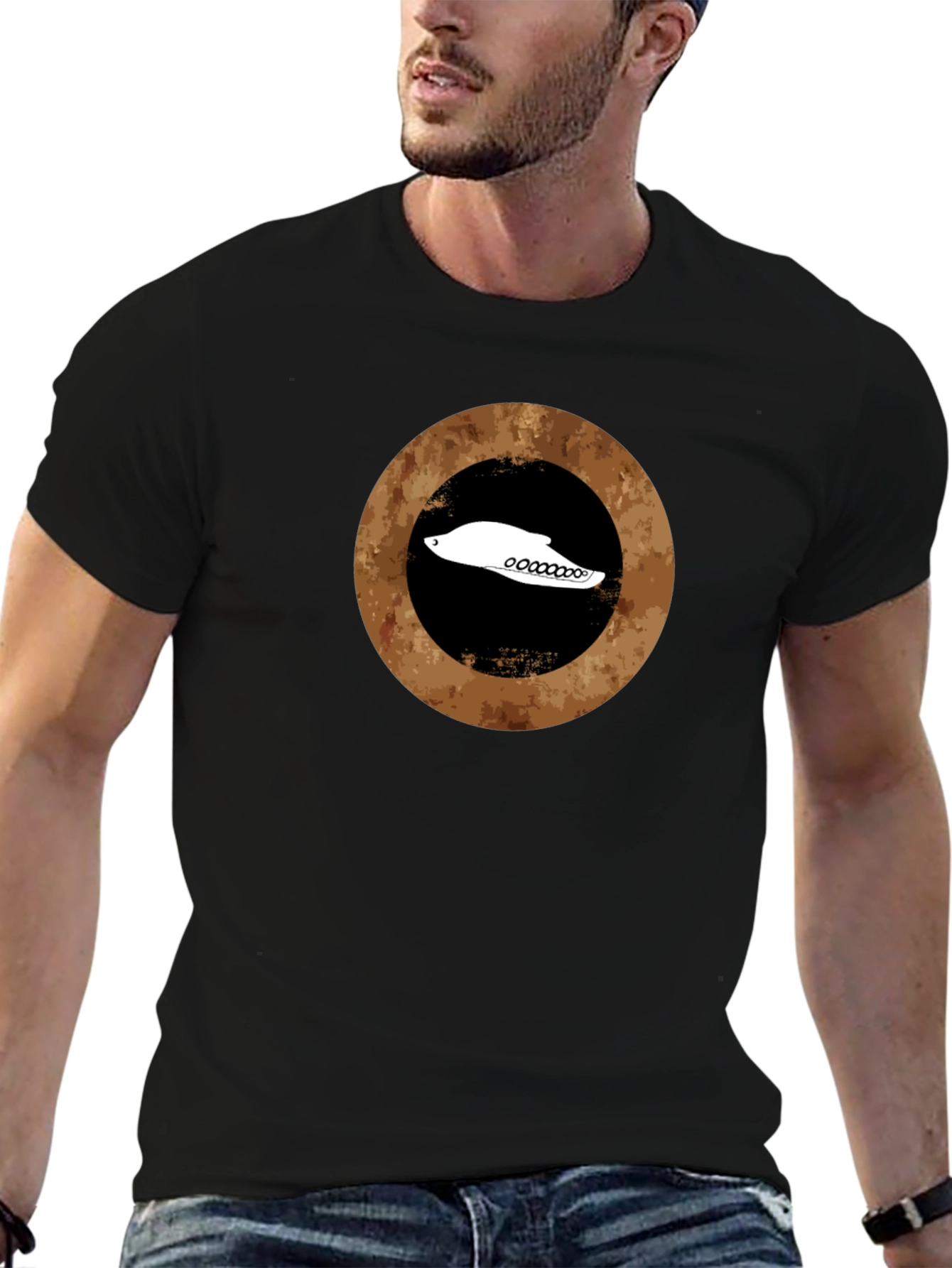 Retro Circle Black T-Shirt