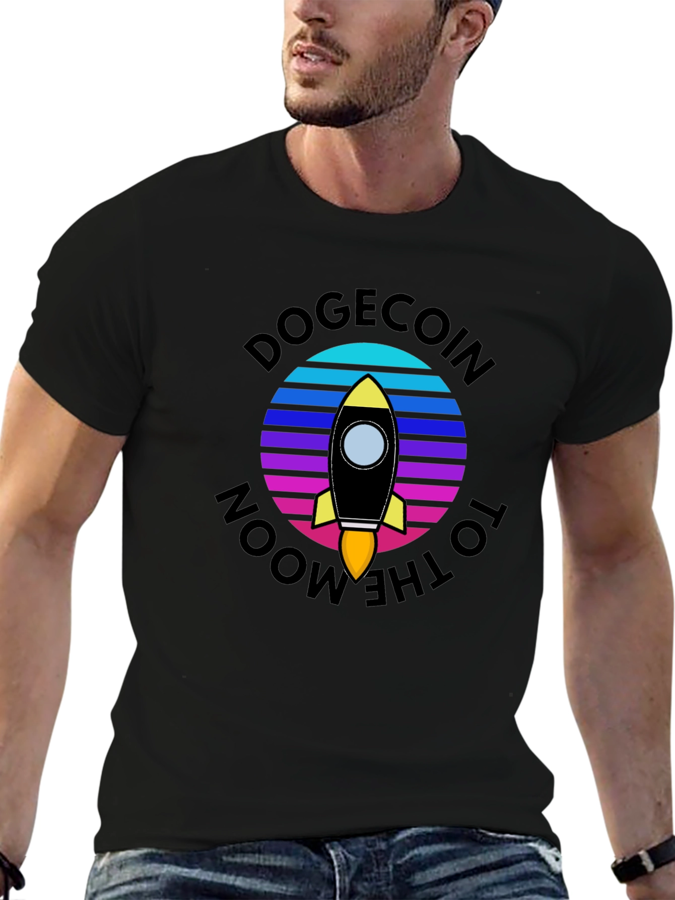 Dogecoin to the Moon Graphic T-Shirt