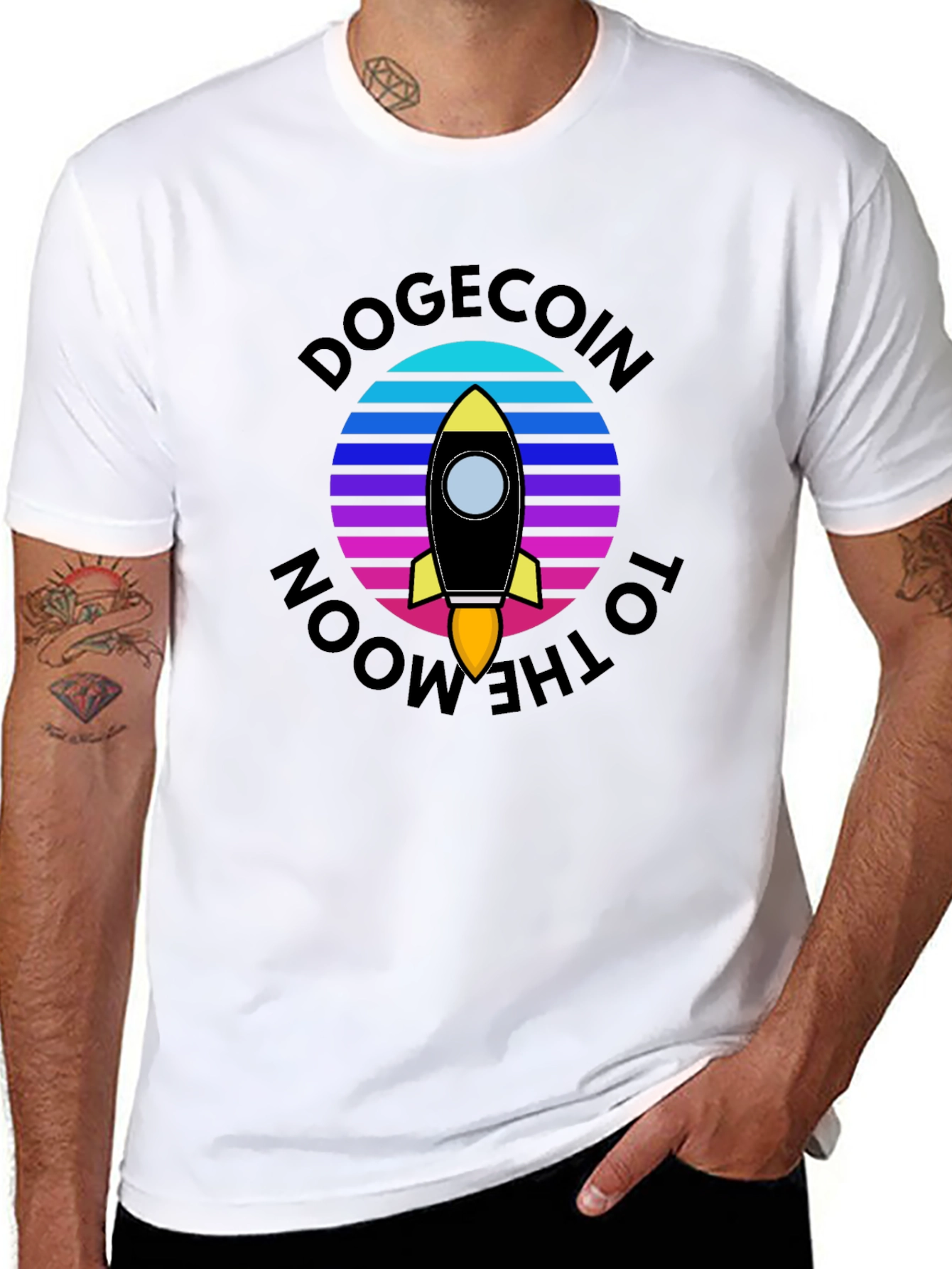 Dogecoin to the Moon Graphic T-Shirt