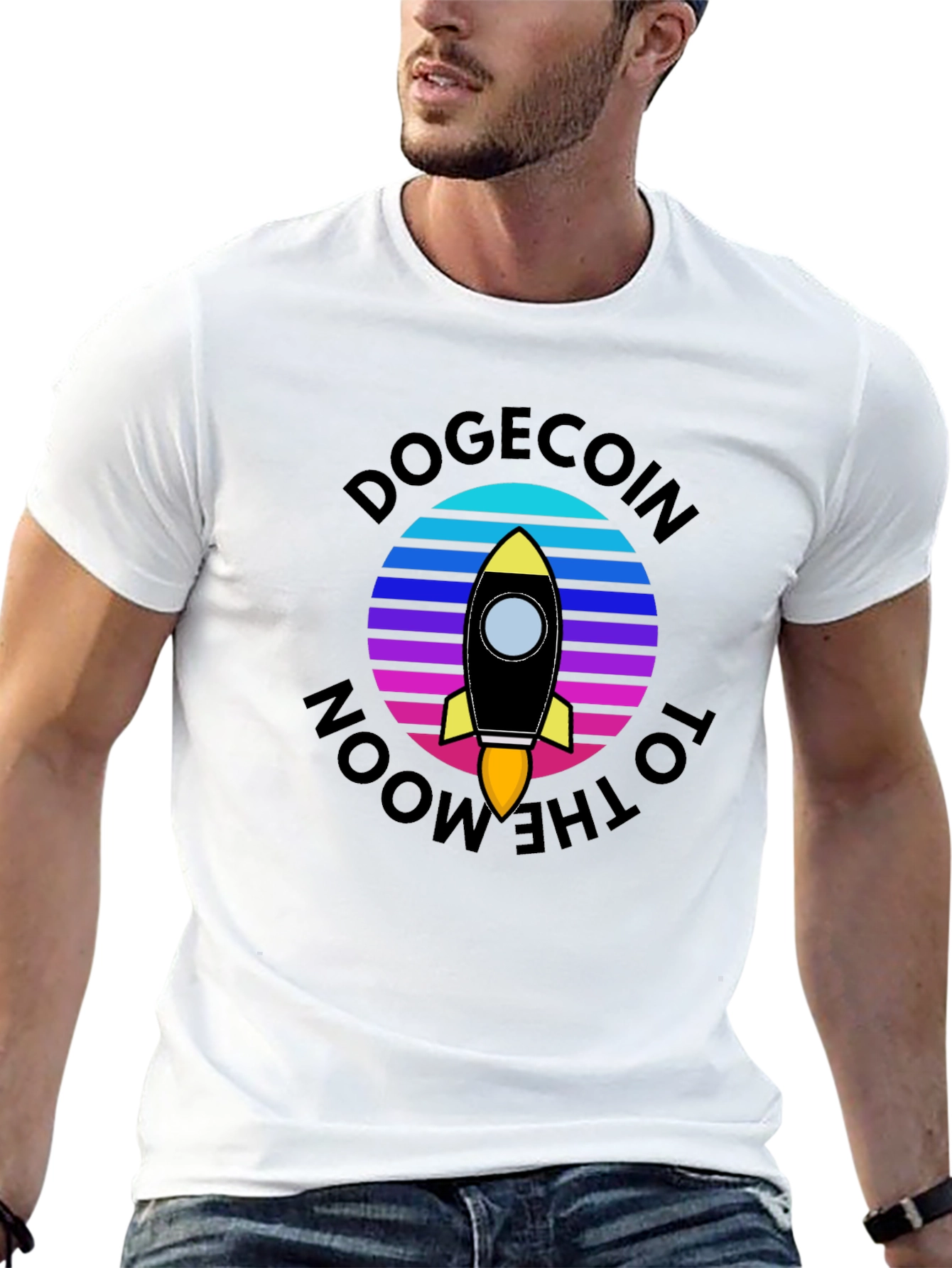 Dogecoin to the Moon Graphic T-Shirt