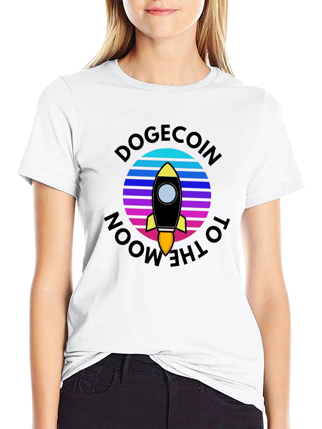 Dogecoin to the Moon Graphic T-Shirt
