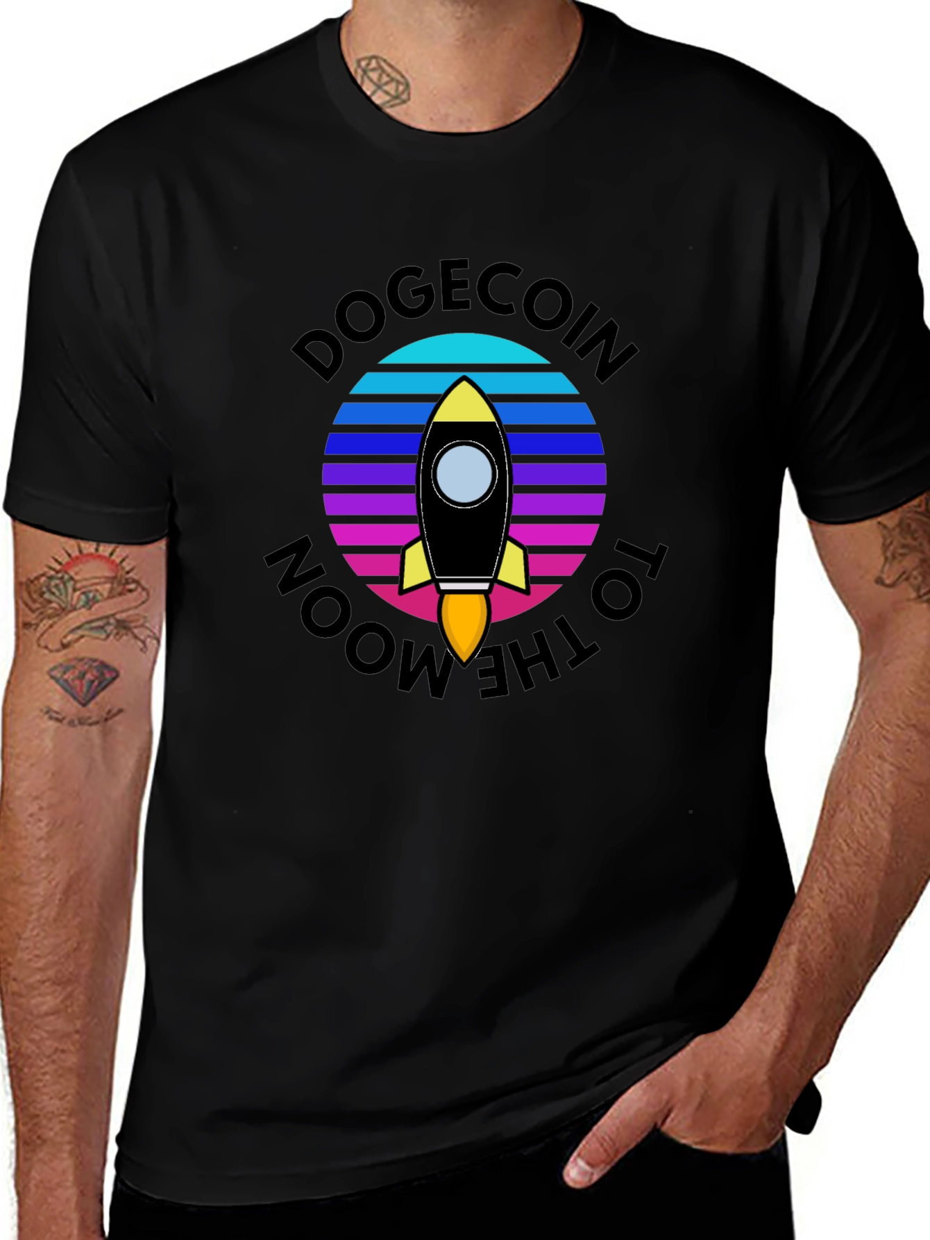 Dogecoin to the Moon Graphic T-Shirt