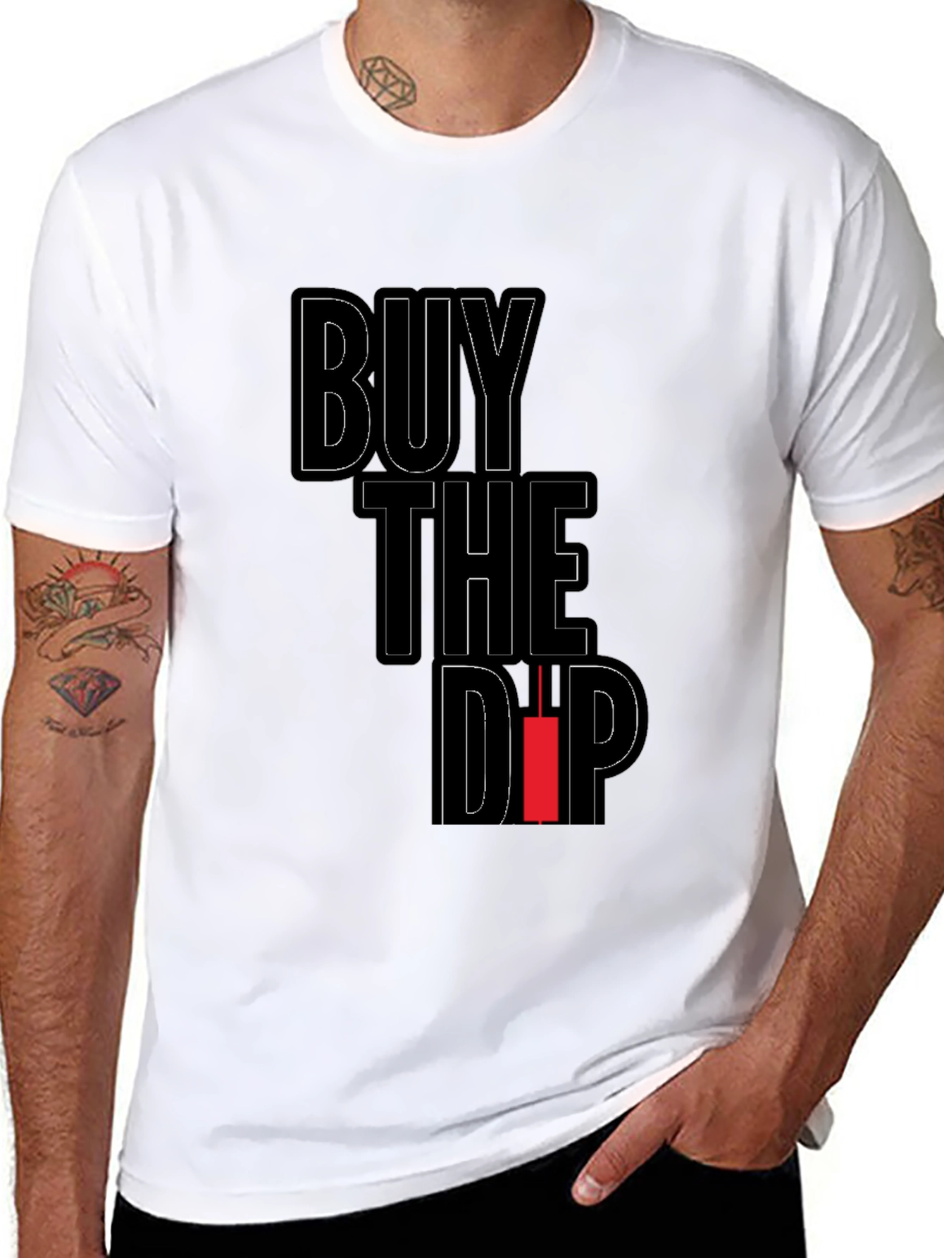 Buy the Dip Graphic T-Shirt - Black Crypto Tee
