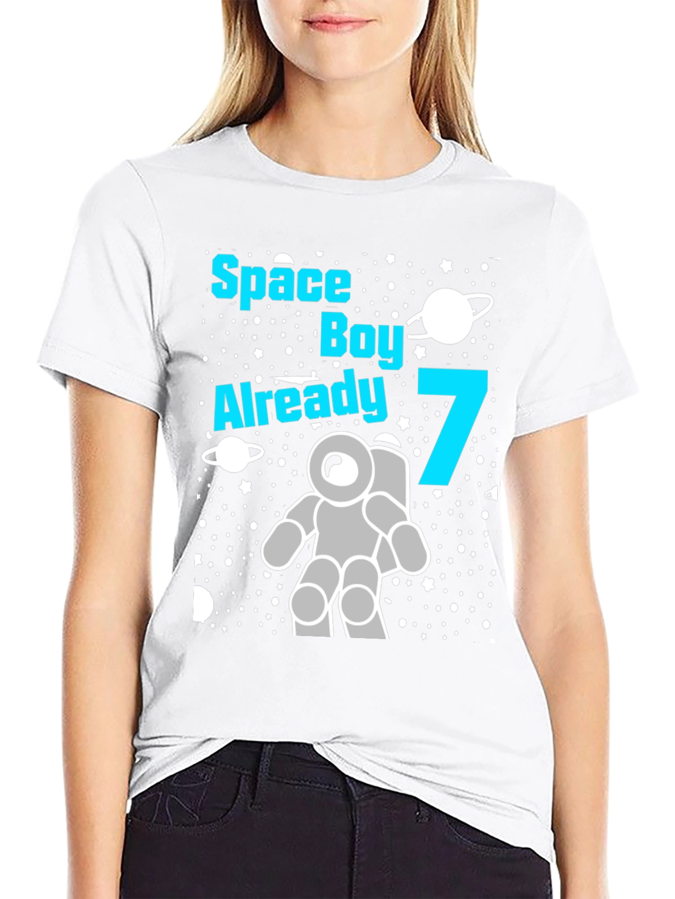 Space Boy 7th Birthday T-Shirt Astronaut Theme