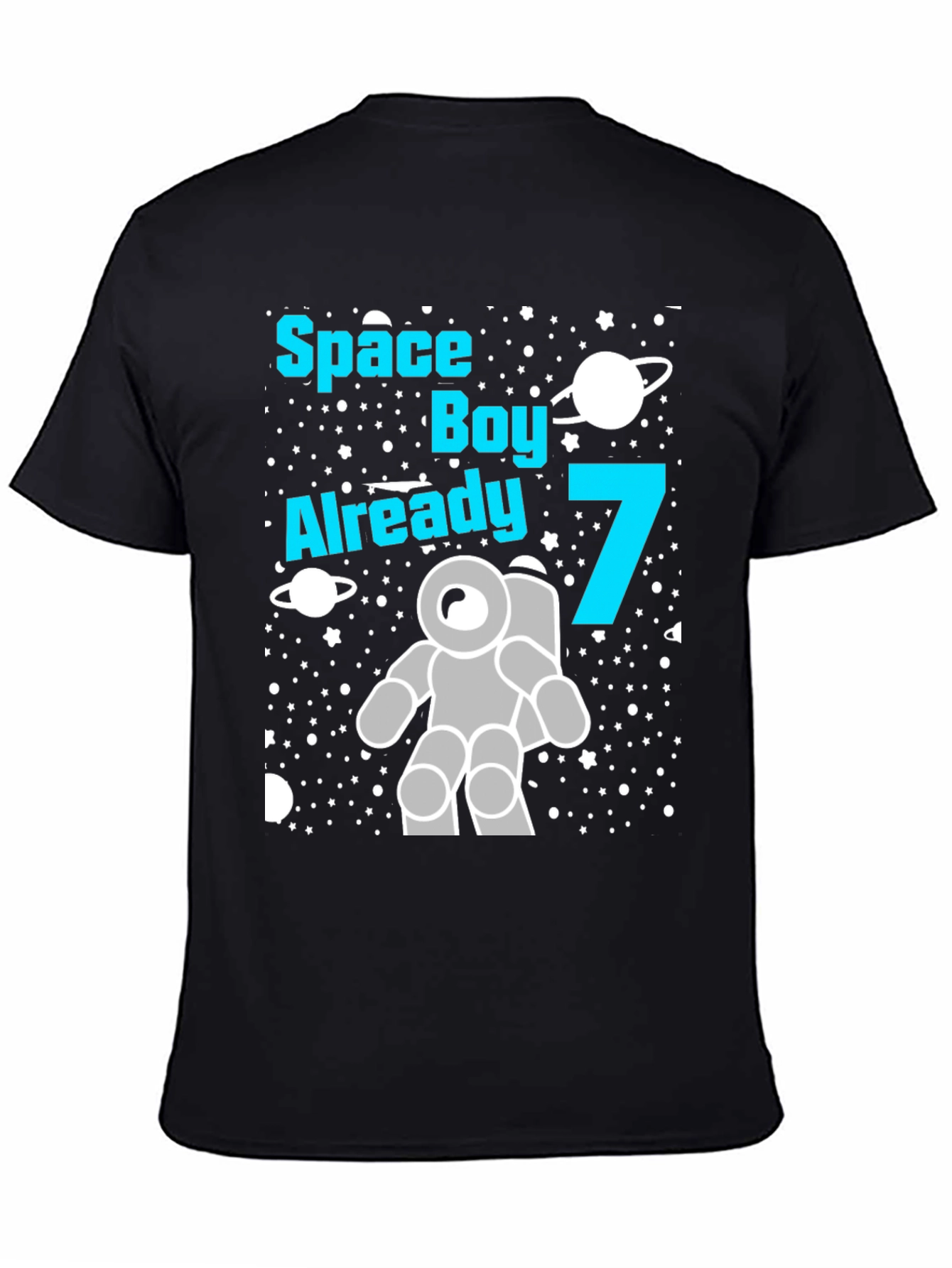 Space Boy 7th Birthday T-Shirt Astronaut Theme