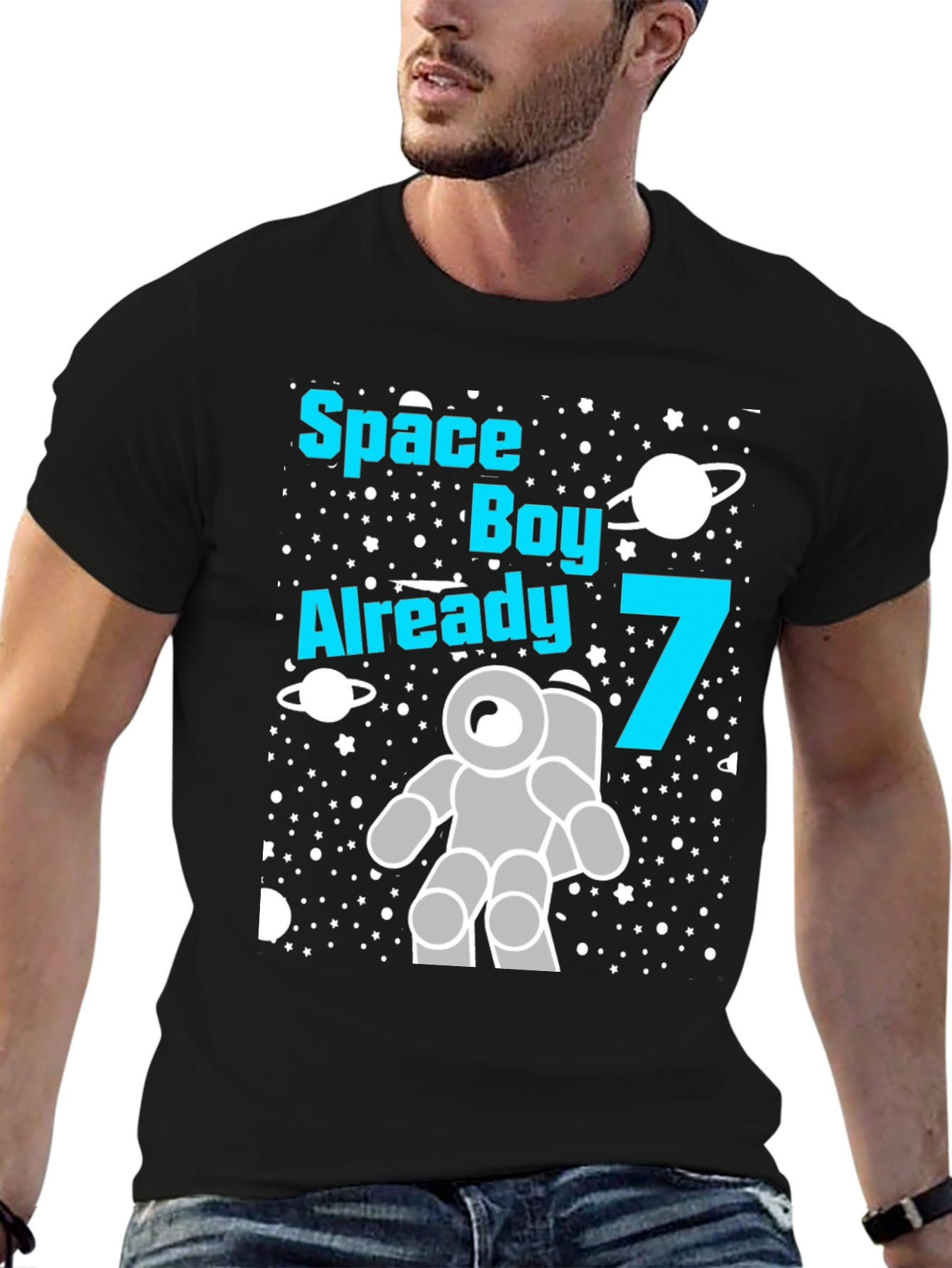 Space Boy 7th Birthday T-Shirt Astronaut Theme