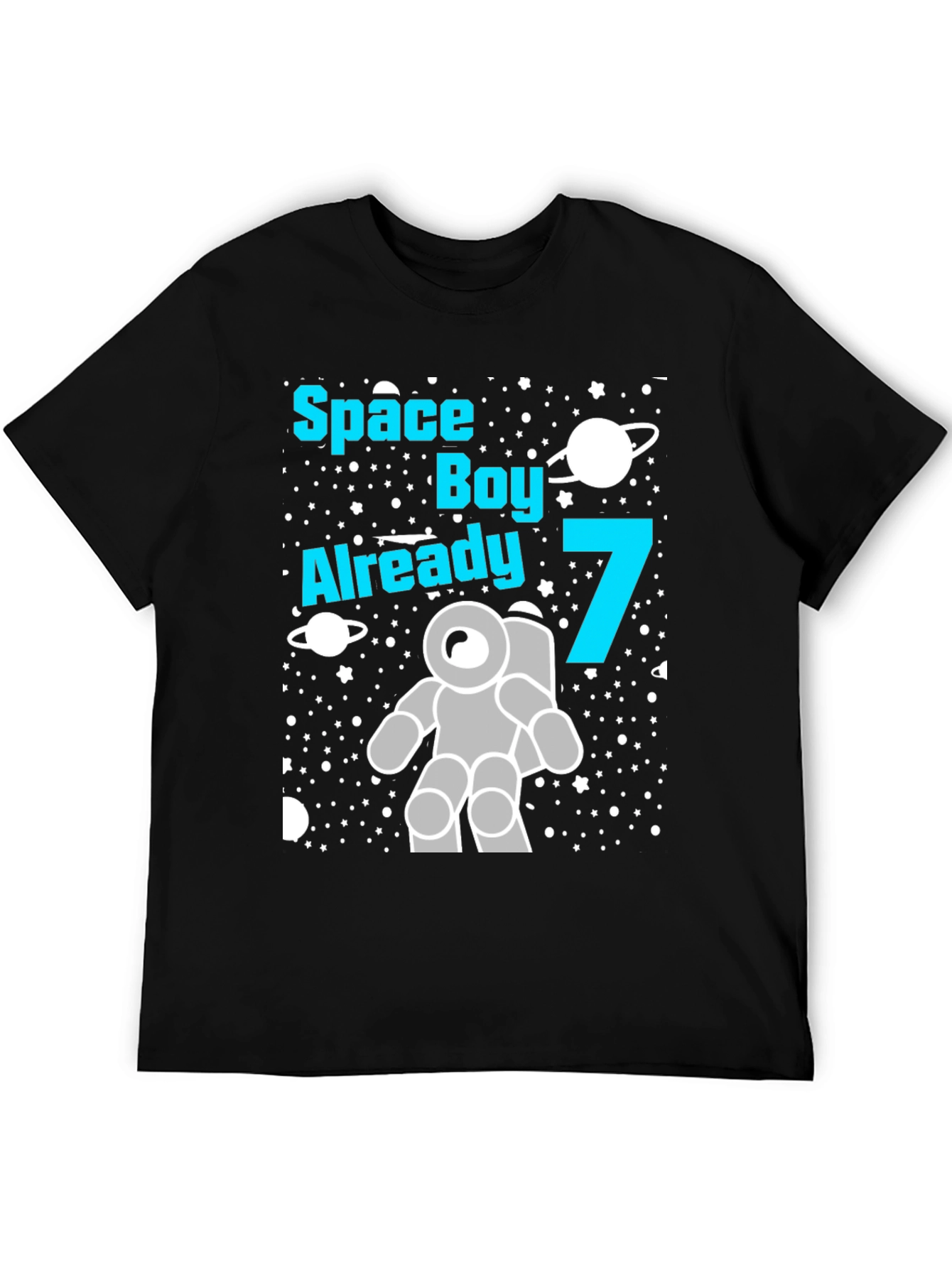 Space Boy 7th Birthday T-Shirt Astronaut Theme
