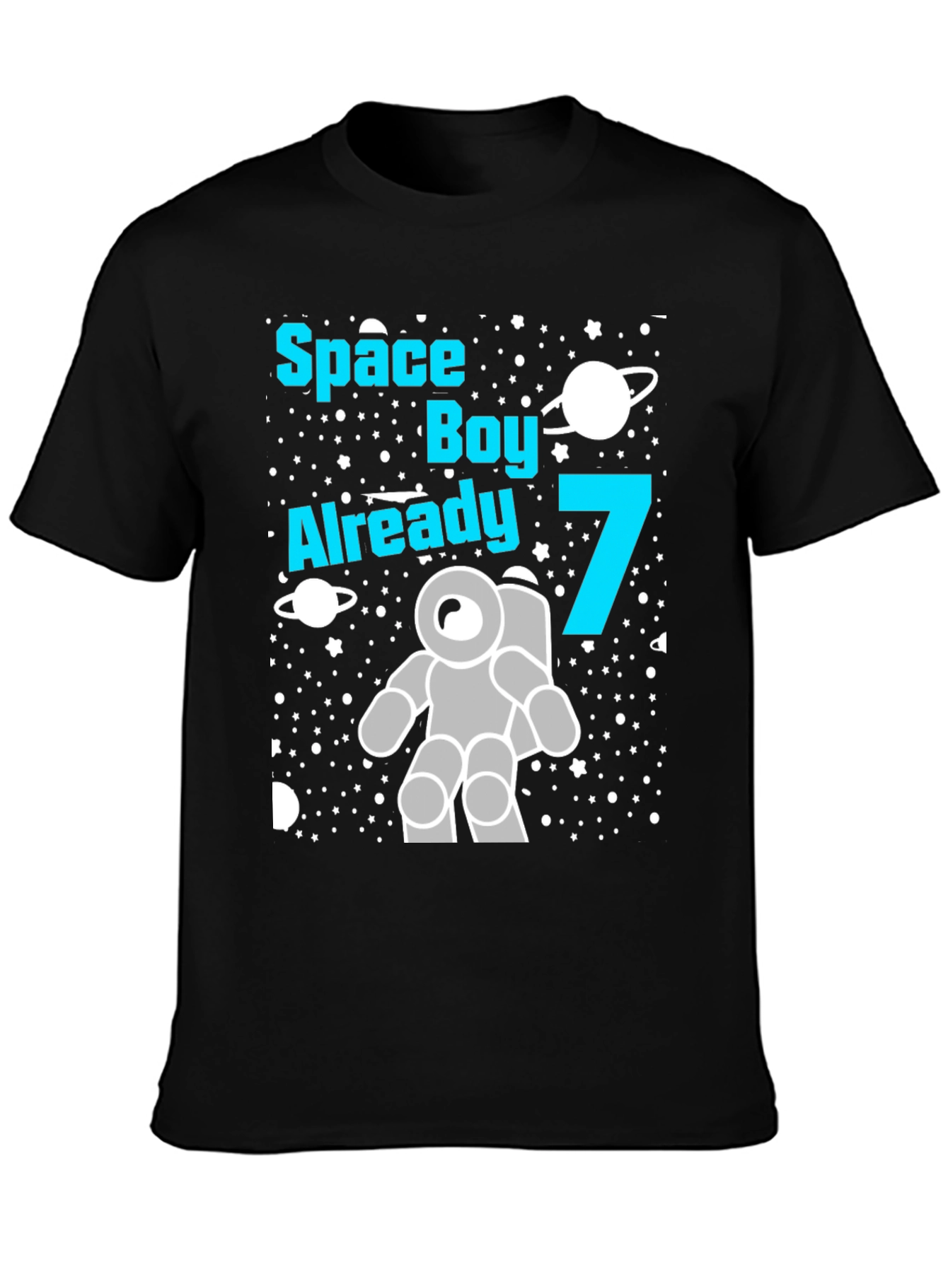 Space Boy 7th Birthday T-Shirt Astronaut Theme