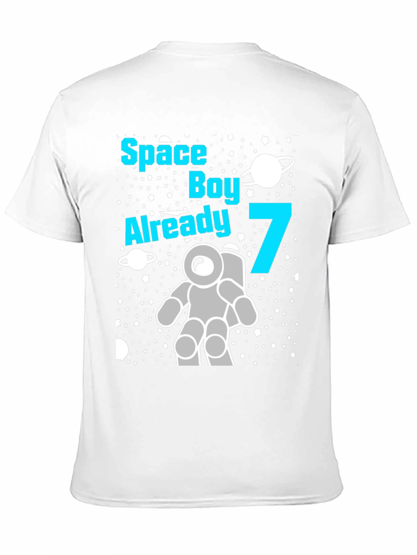 Space Boy 7th Birthday T-Shirt Astronaut Theme
