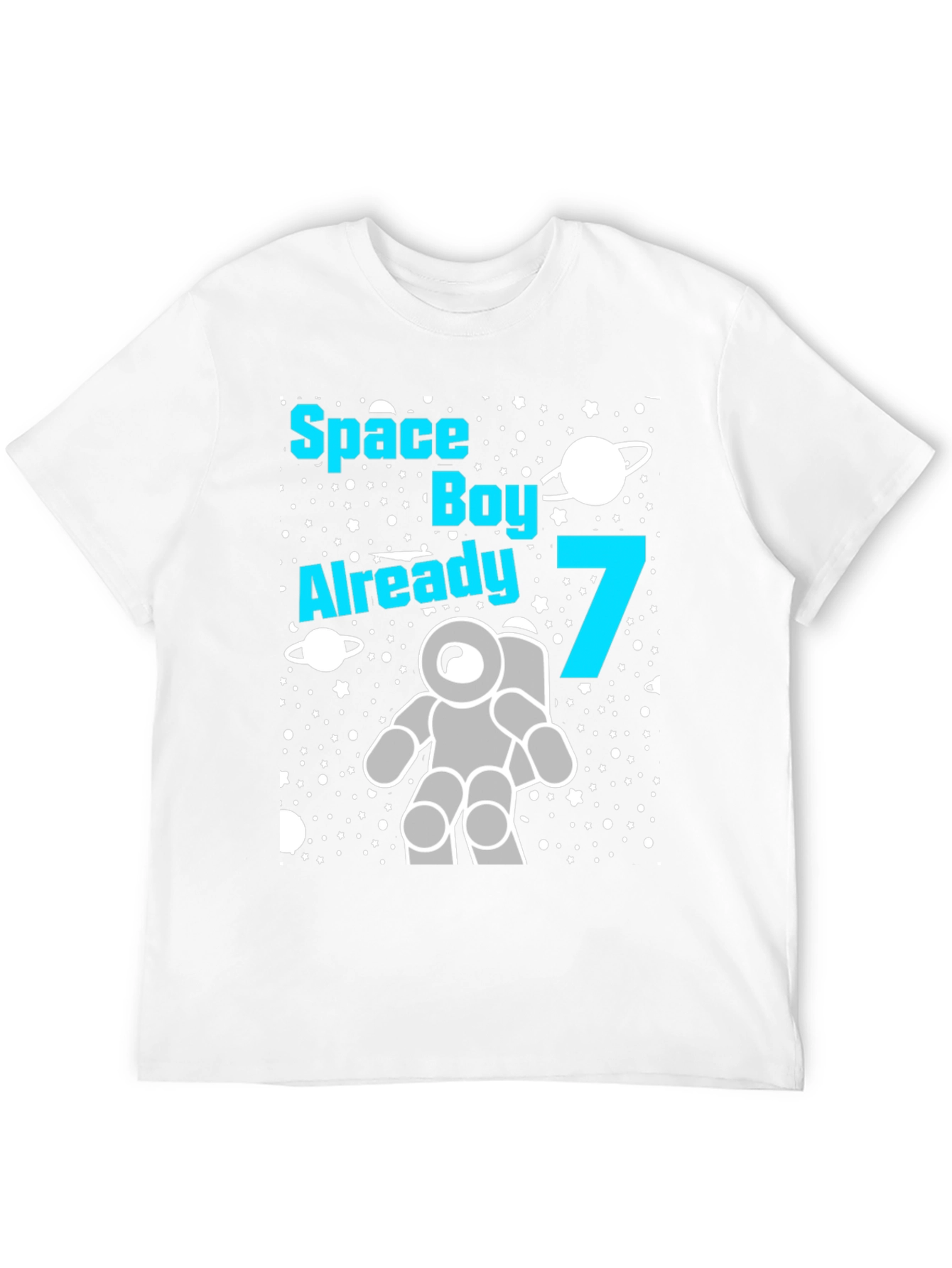 Space Boy 7th Birthday T-Shirt Astronaut Theme