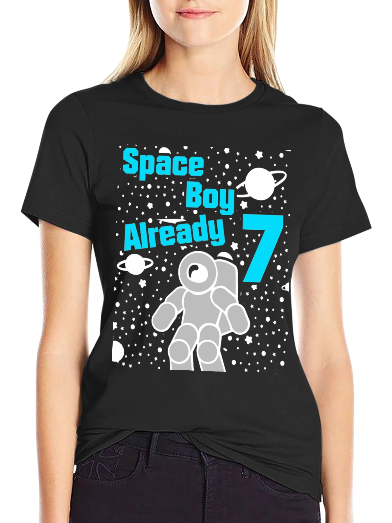 Space Boy 7th Birthday T-Shirt Astronaut Theme