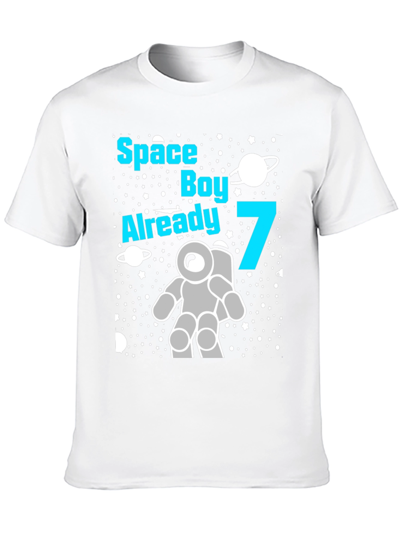 Space Boy 7th Birthday T-Shirt Astronaut Theme