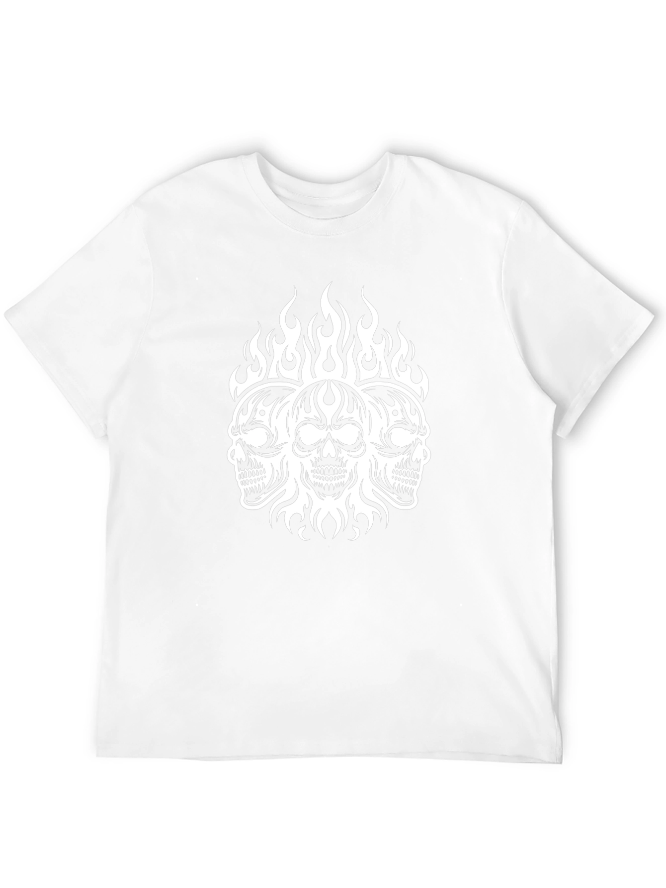 Mens Skull Flame Graphic Black T-Shirt