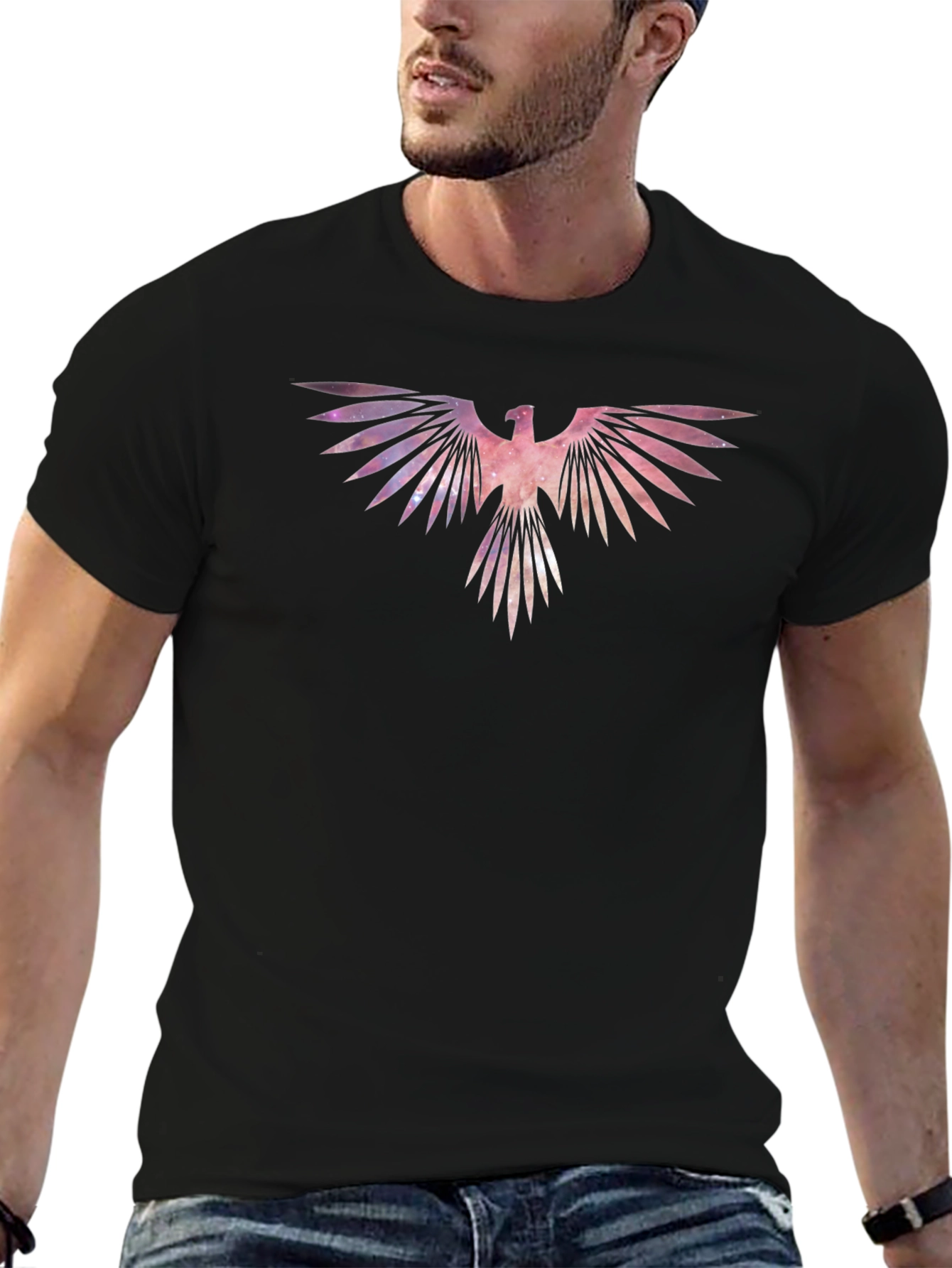 Galaxy Phoenix Graphic Tee - Black T-Shirt