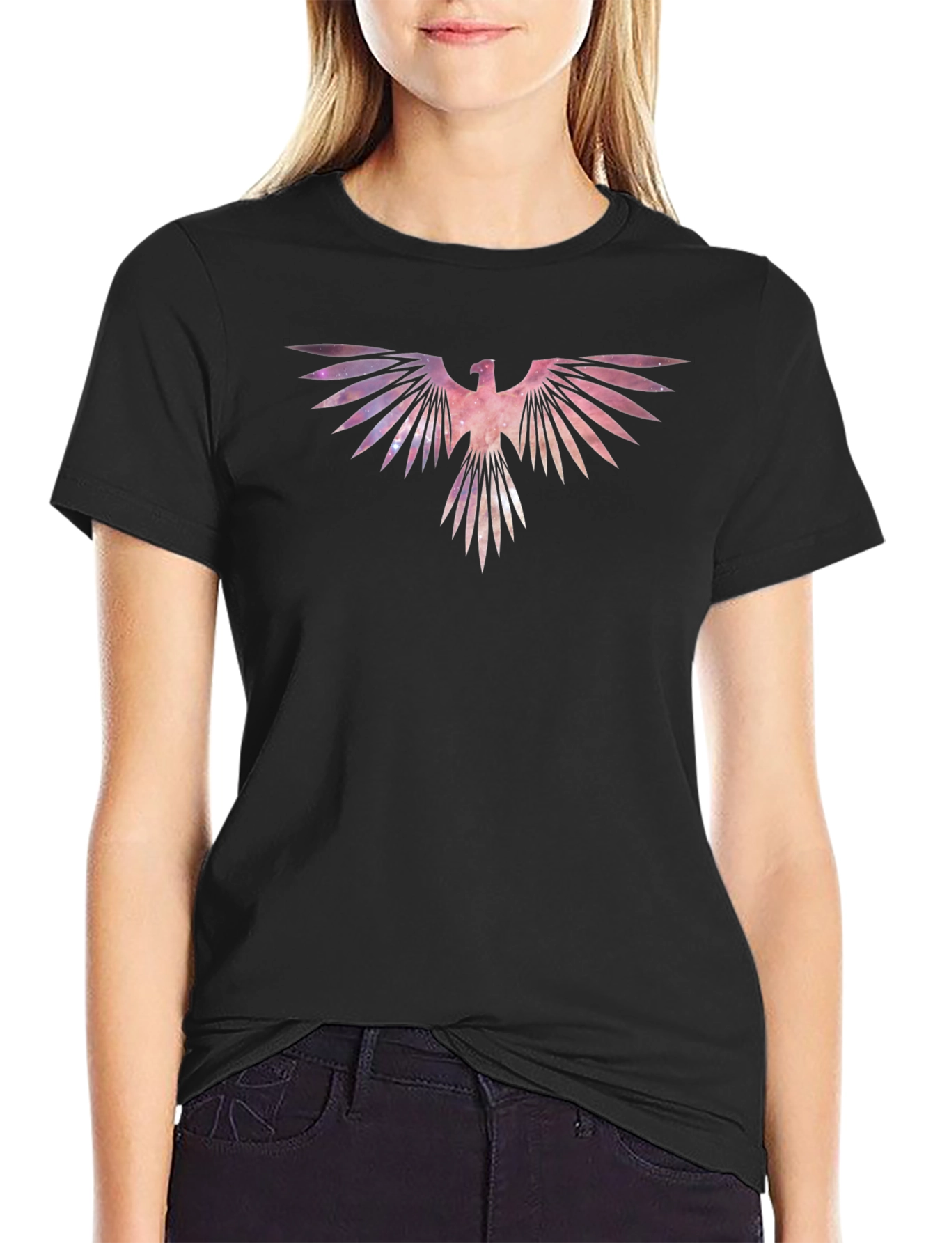 Galaxy Phoenix Graphic Tee - Black T-Shirt