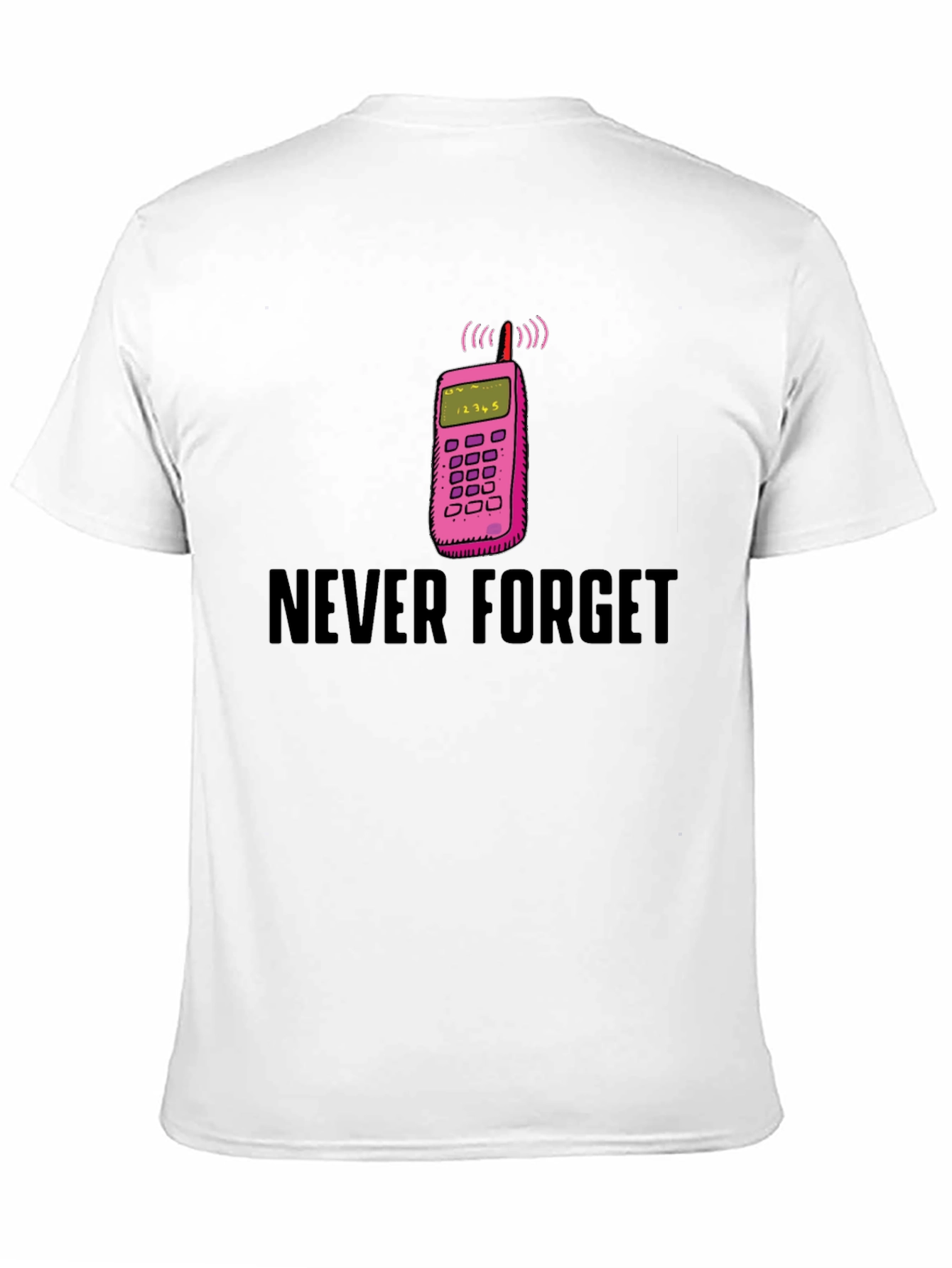 Never Forget Retro Cell Phone Black T-Shirt