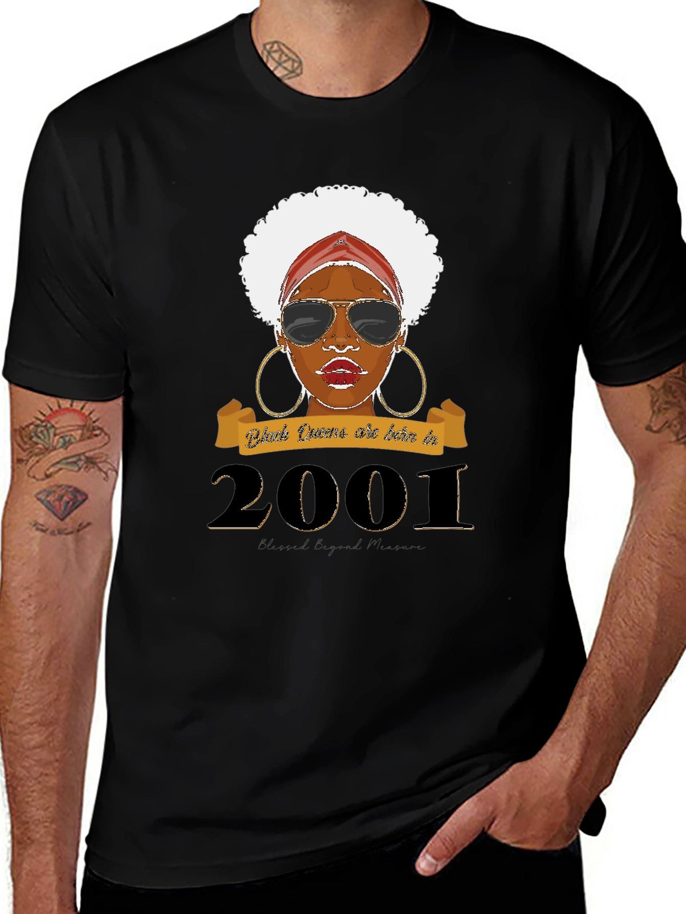 Black Queen Born in 2001 Graphic T-Shirt