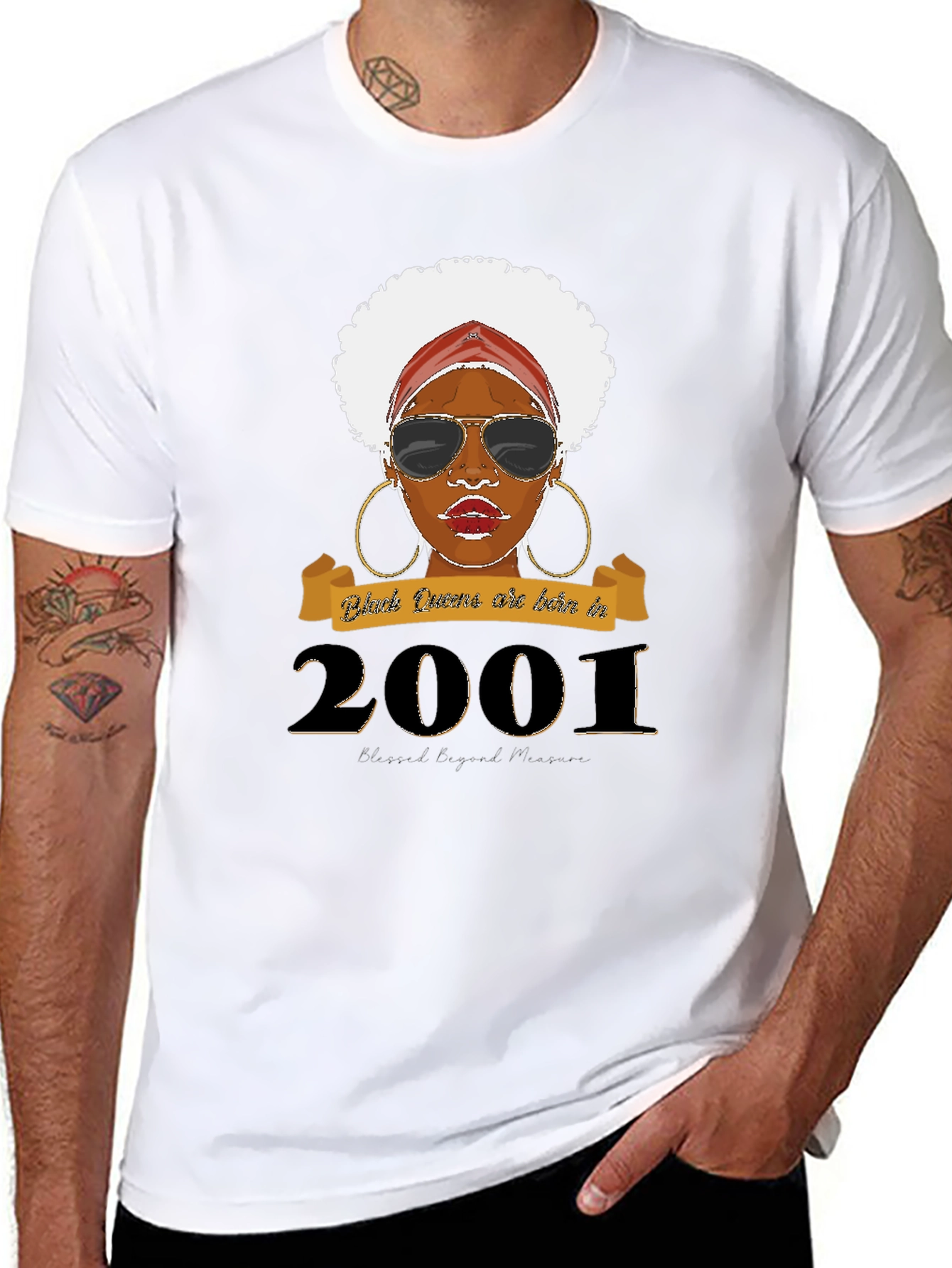 Black Queen Born in 2001 Graphic T-Shirt