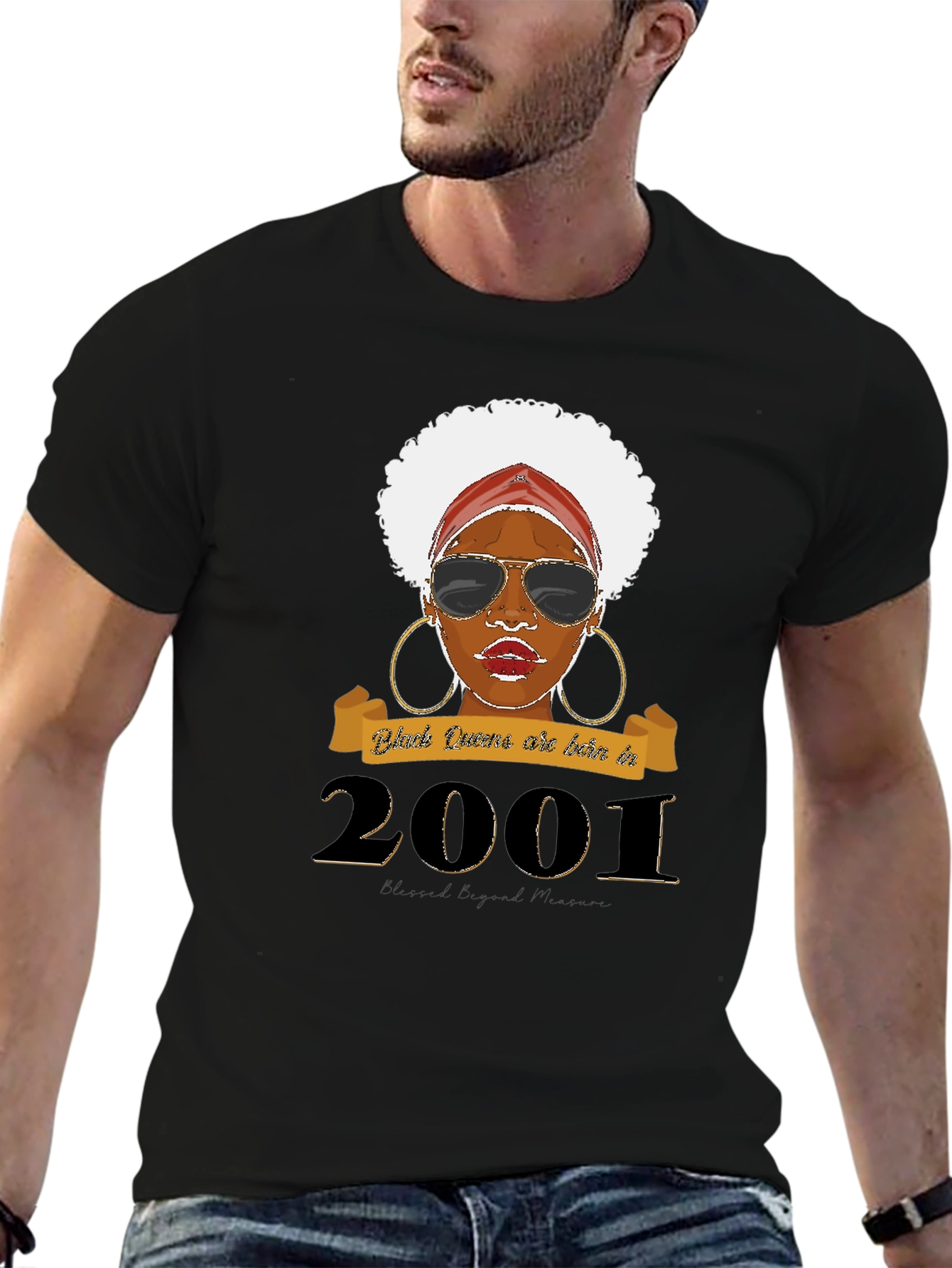 Black Queen Born in 2001 Graphic T-Shirt