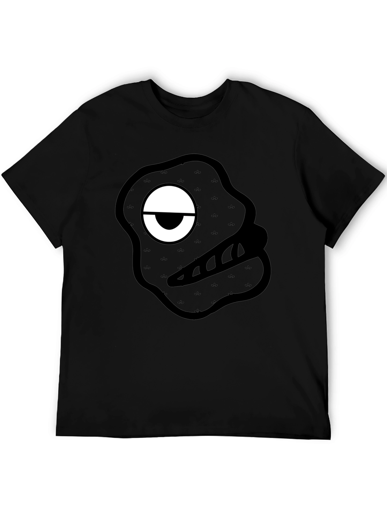 Monster Graphic Print Black T-Shirt