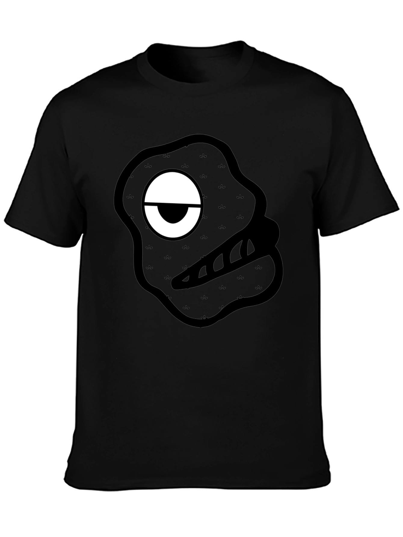 Monster Graphic Print Black T-Shirt