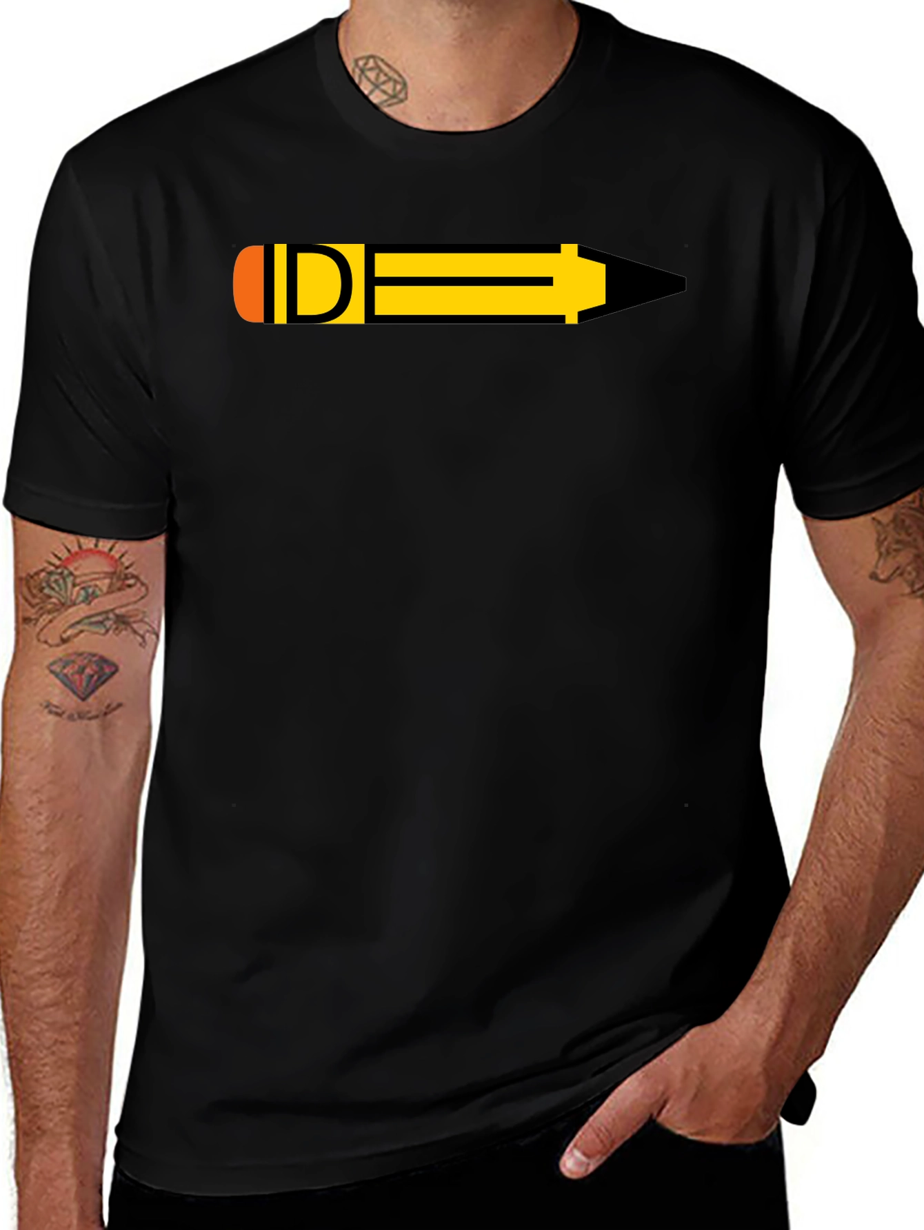 Pencil Graphic Black T-Shirt