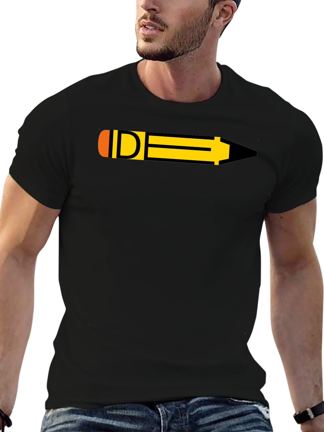 Pencil Graphic Black T-Shirt