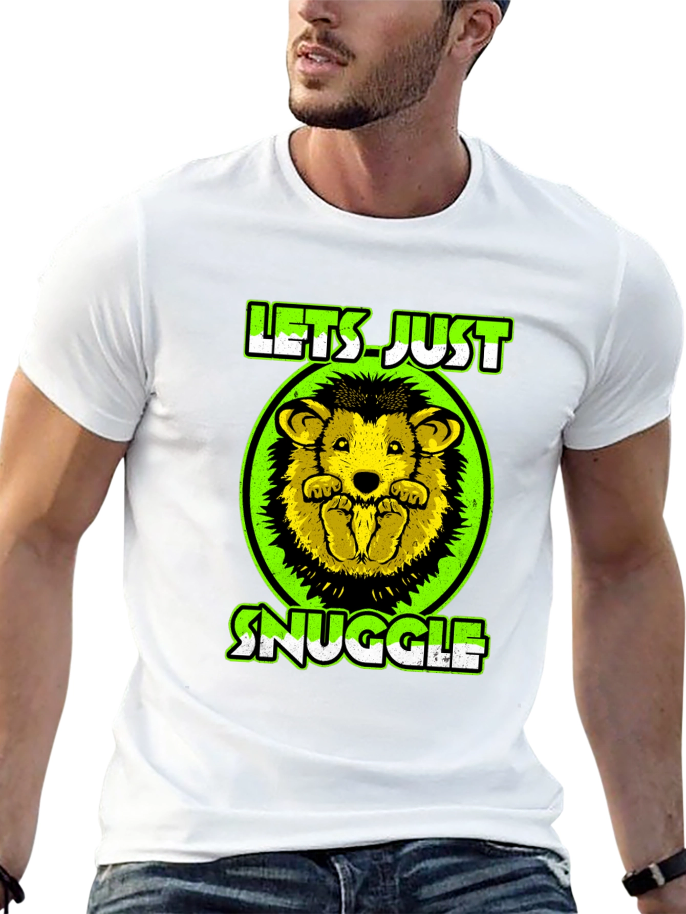 Cute Hedgehog Lets Just Snuggle Graphic Tee