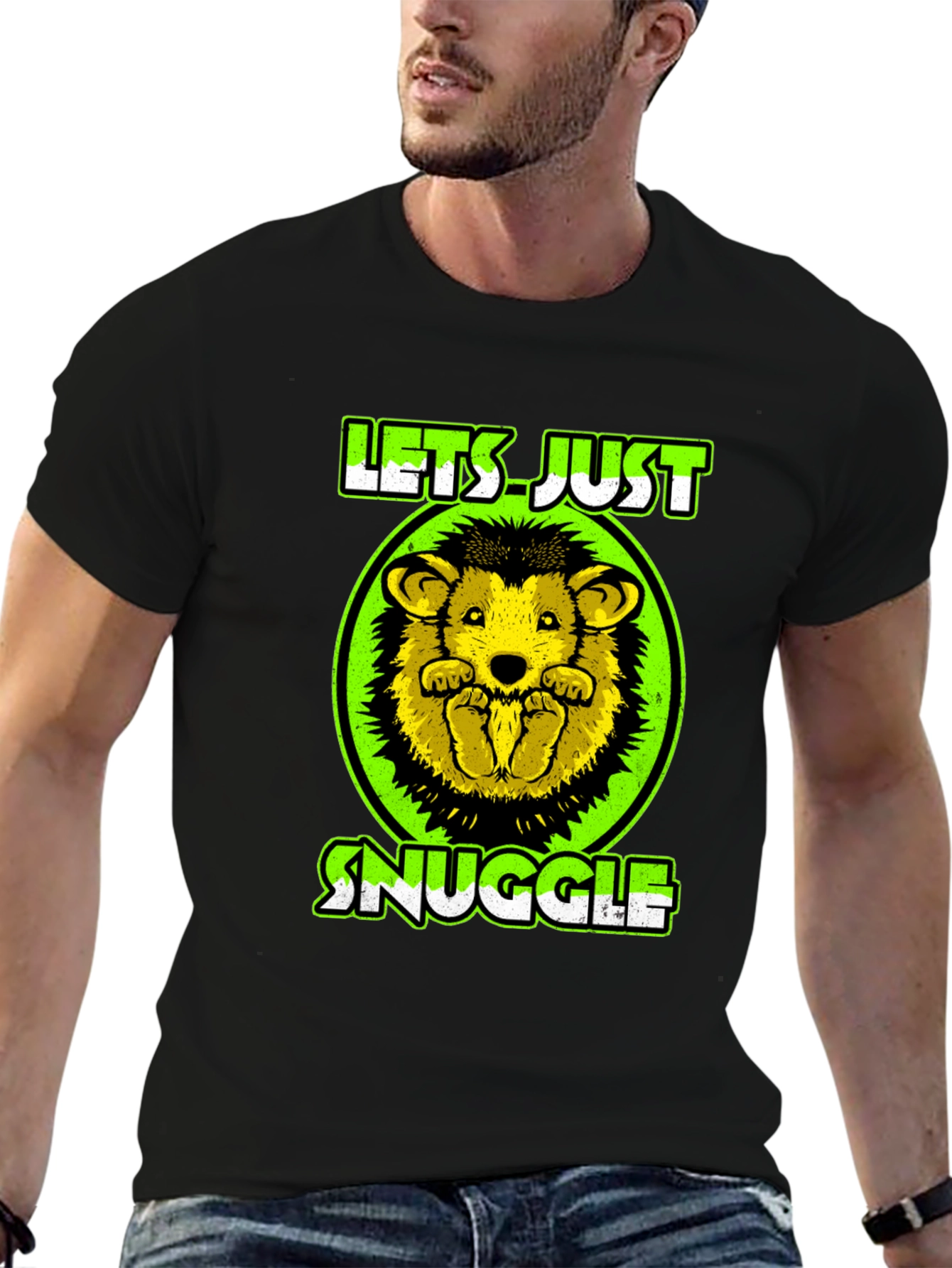Cute Hedgehog Lets Just Snuggle Graphic Tee