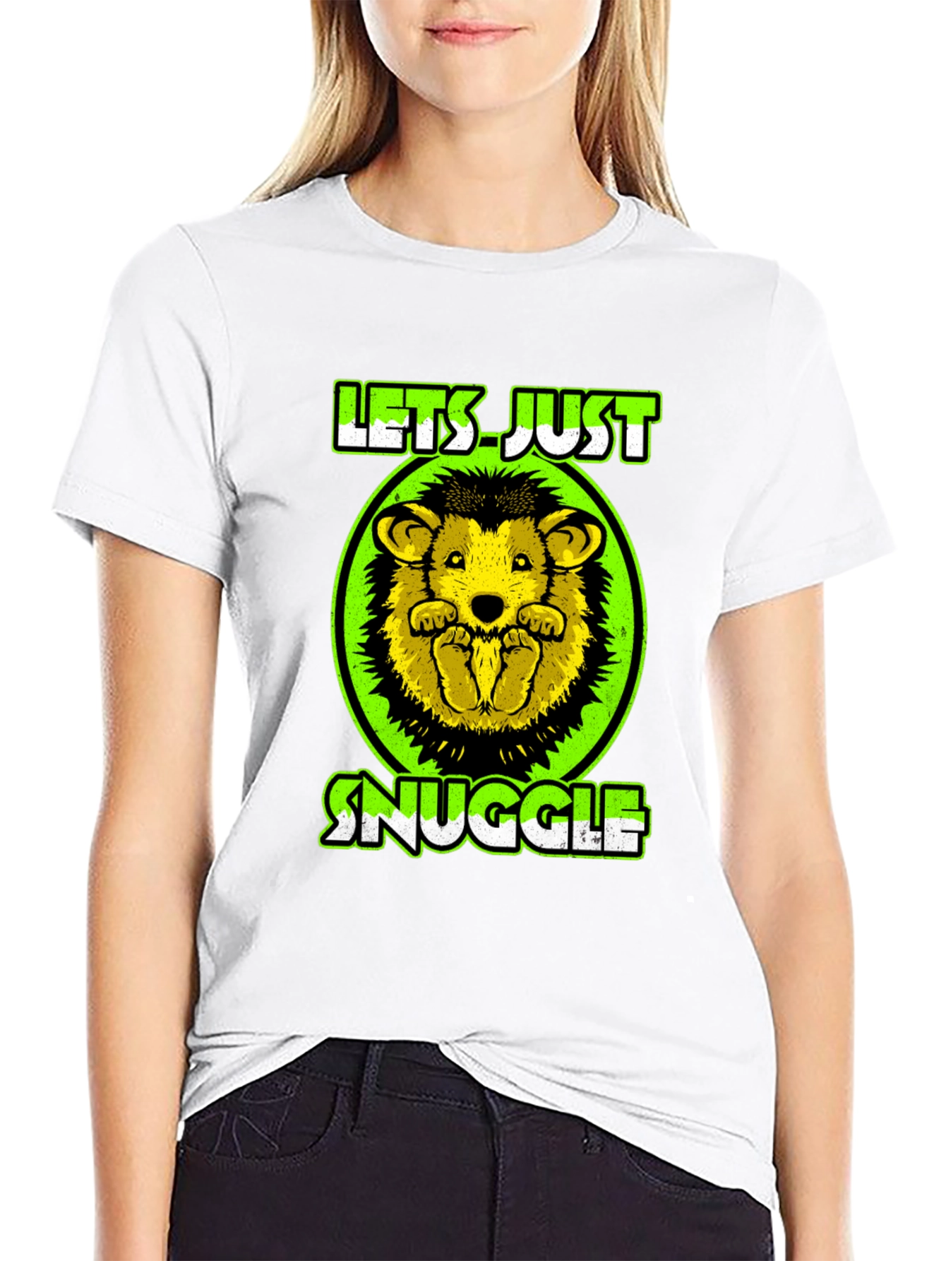 Cute Hedgehog Lets Just Snuggle Graphic Tee