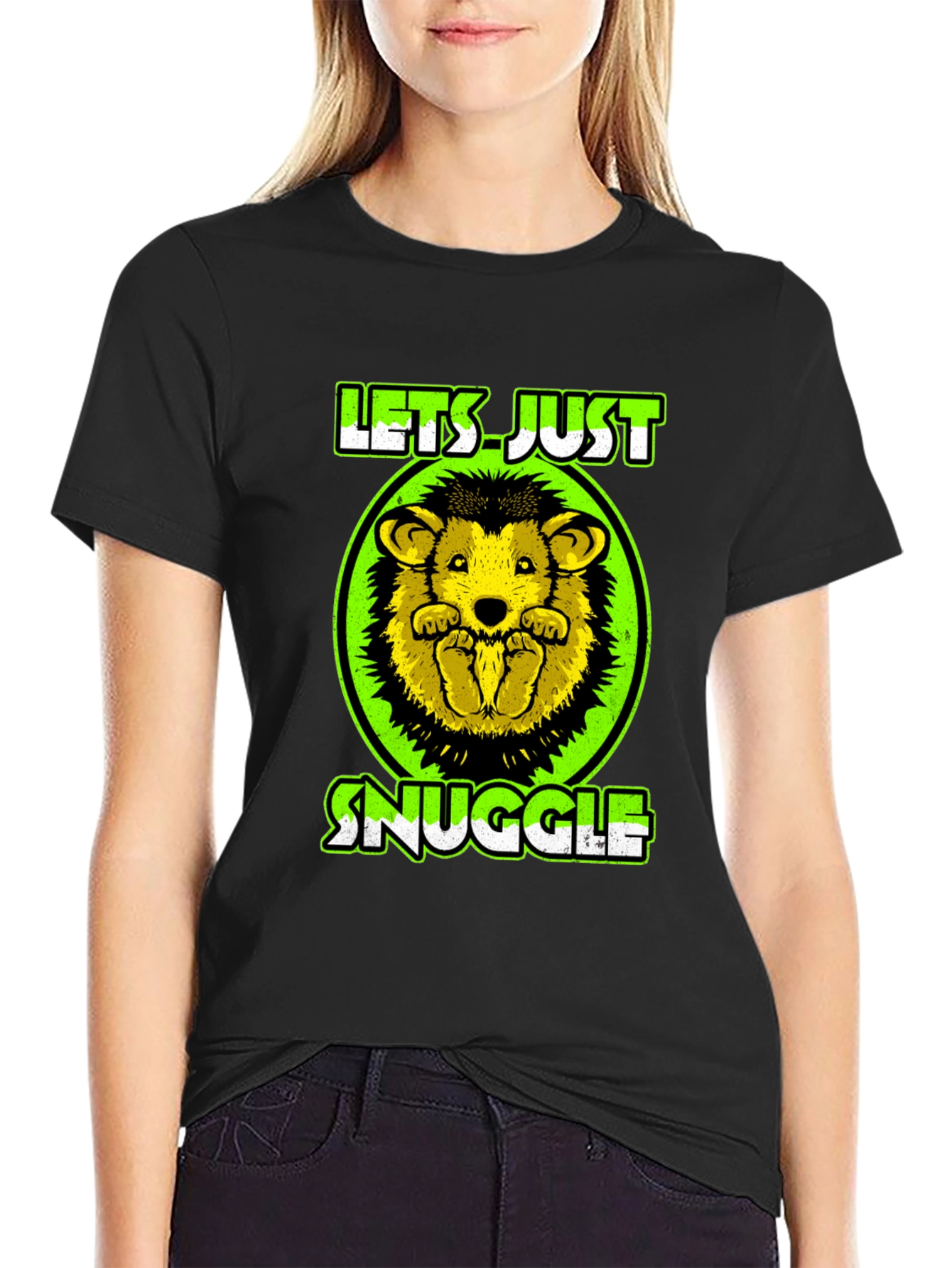 Cute Hedgehog Lets Just Snuggle Graphic Tee