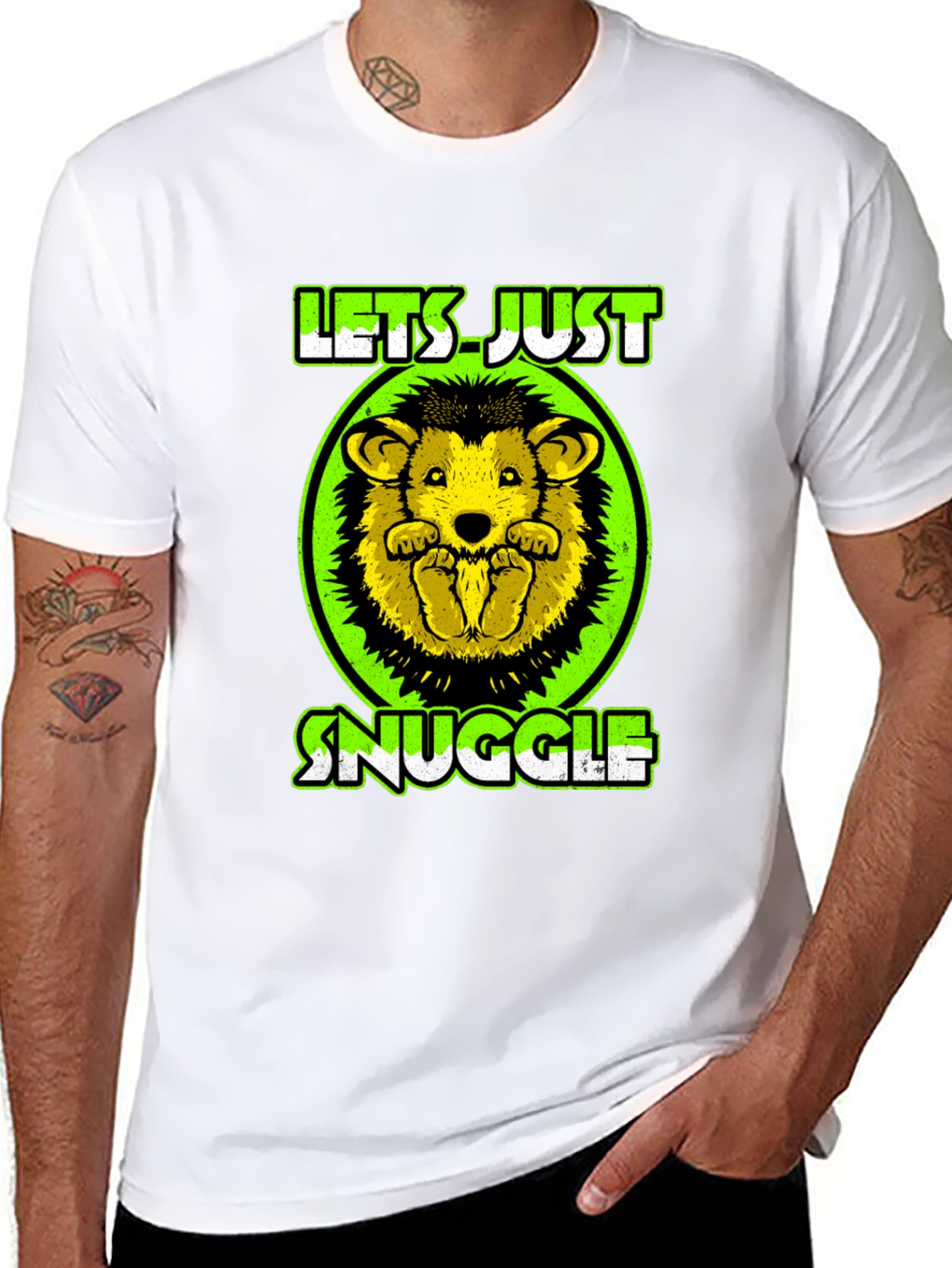 Cute Hedgehog Lets Just Snuggle Graphic Tee