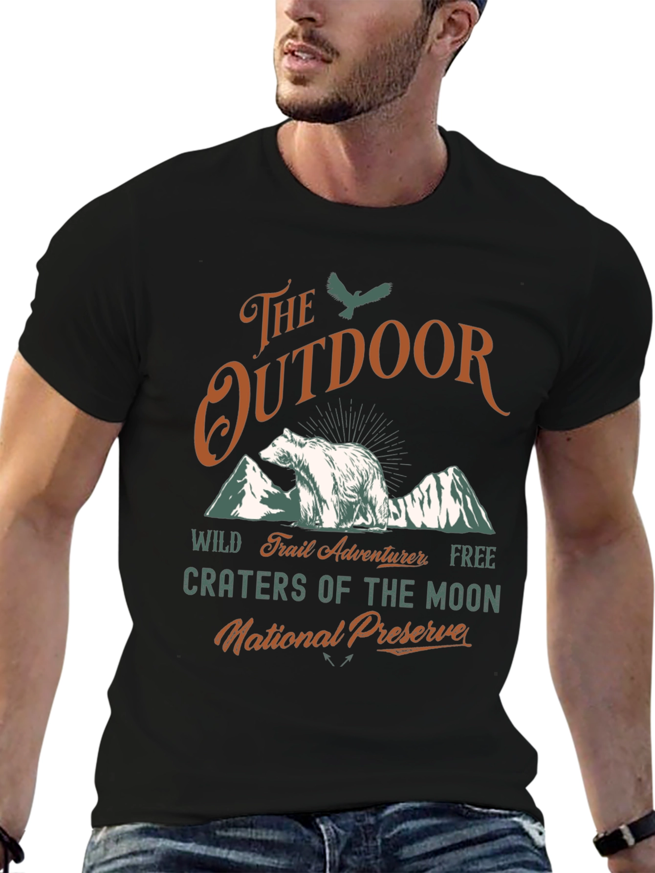 Outdoor Adventure Bear Graphic T-Shirt