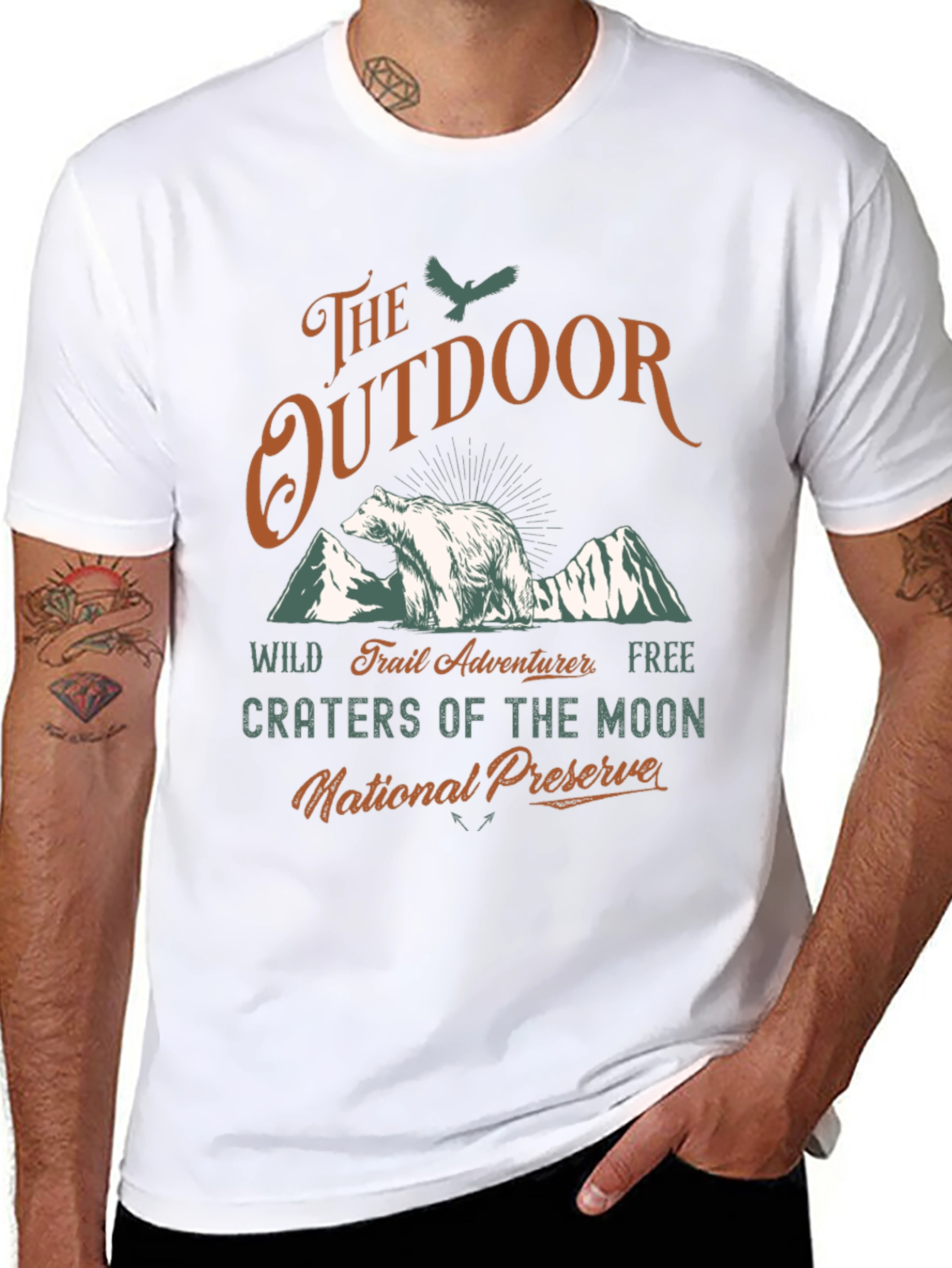 Outdoor Adventure Bear Graphic T-Shirt