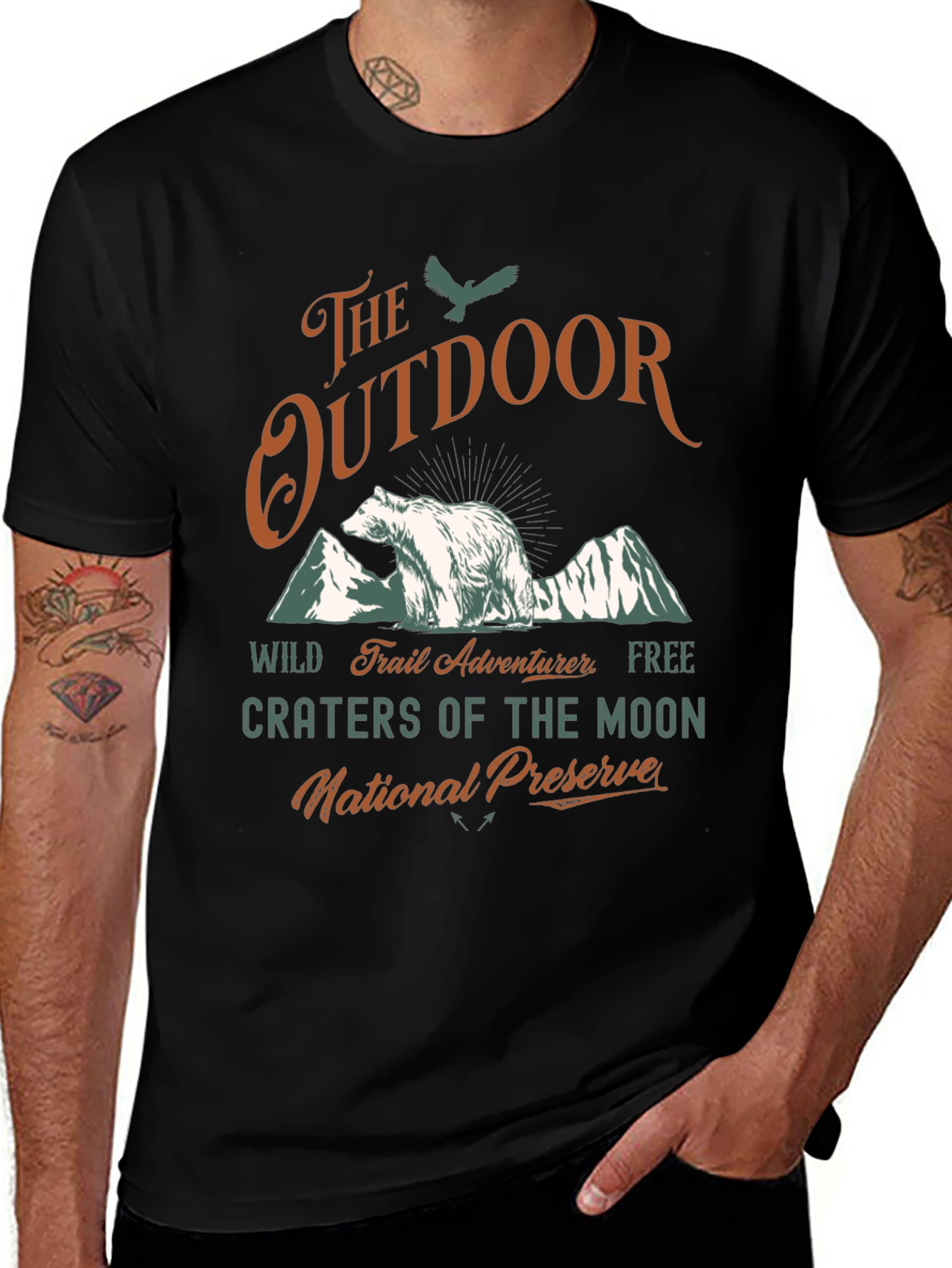 Outdoor Adventure Bear Graphic T-Shirt