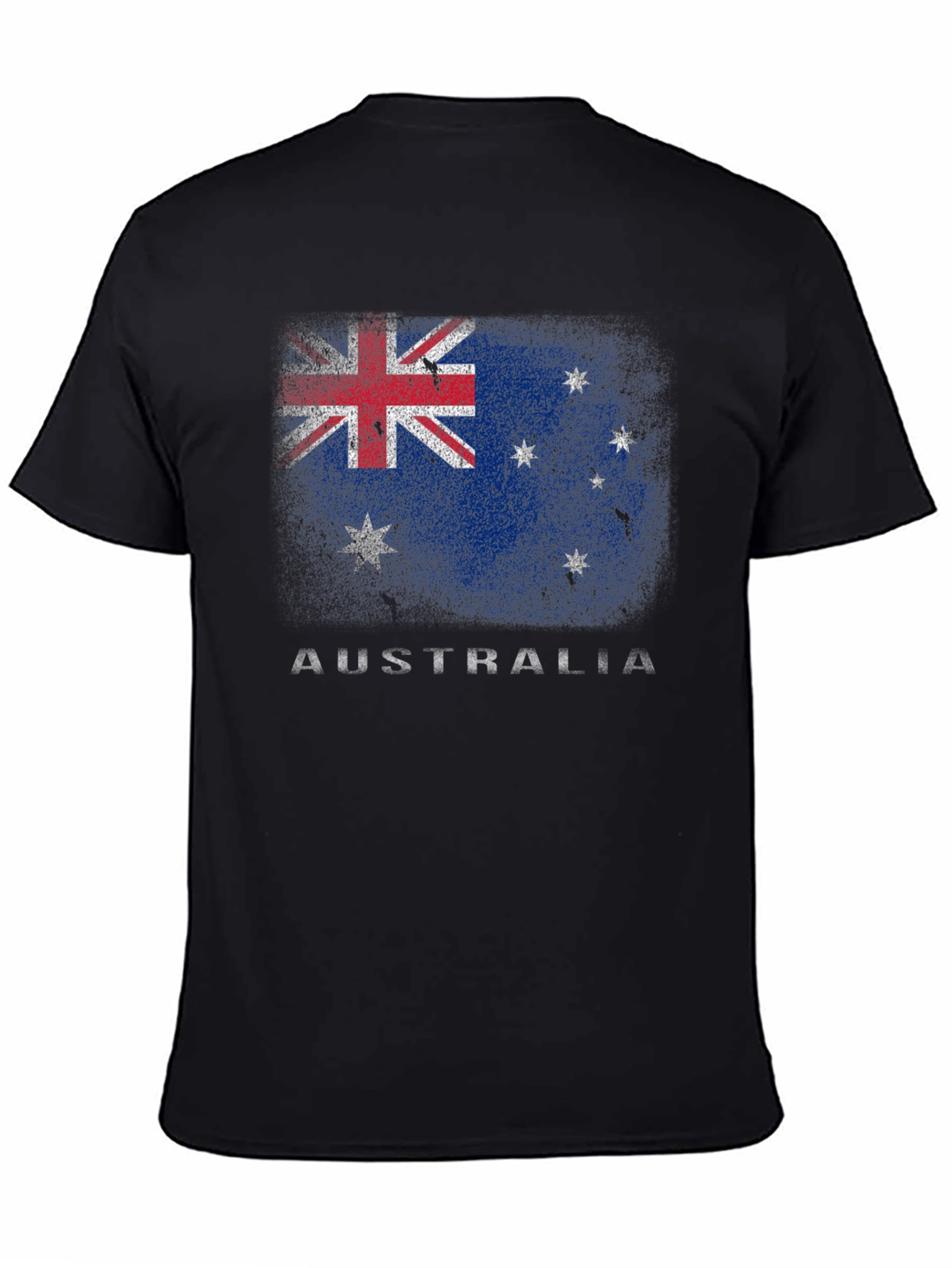 Australia Flag Graphic Print Black T-Shirt