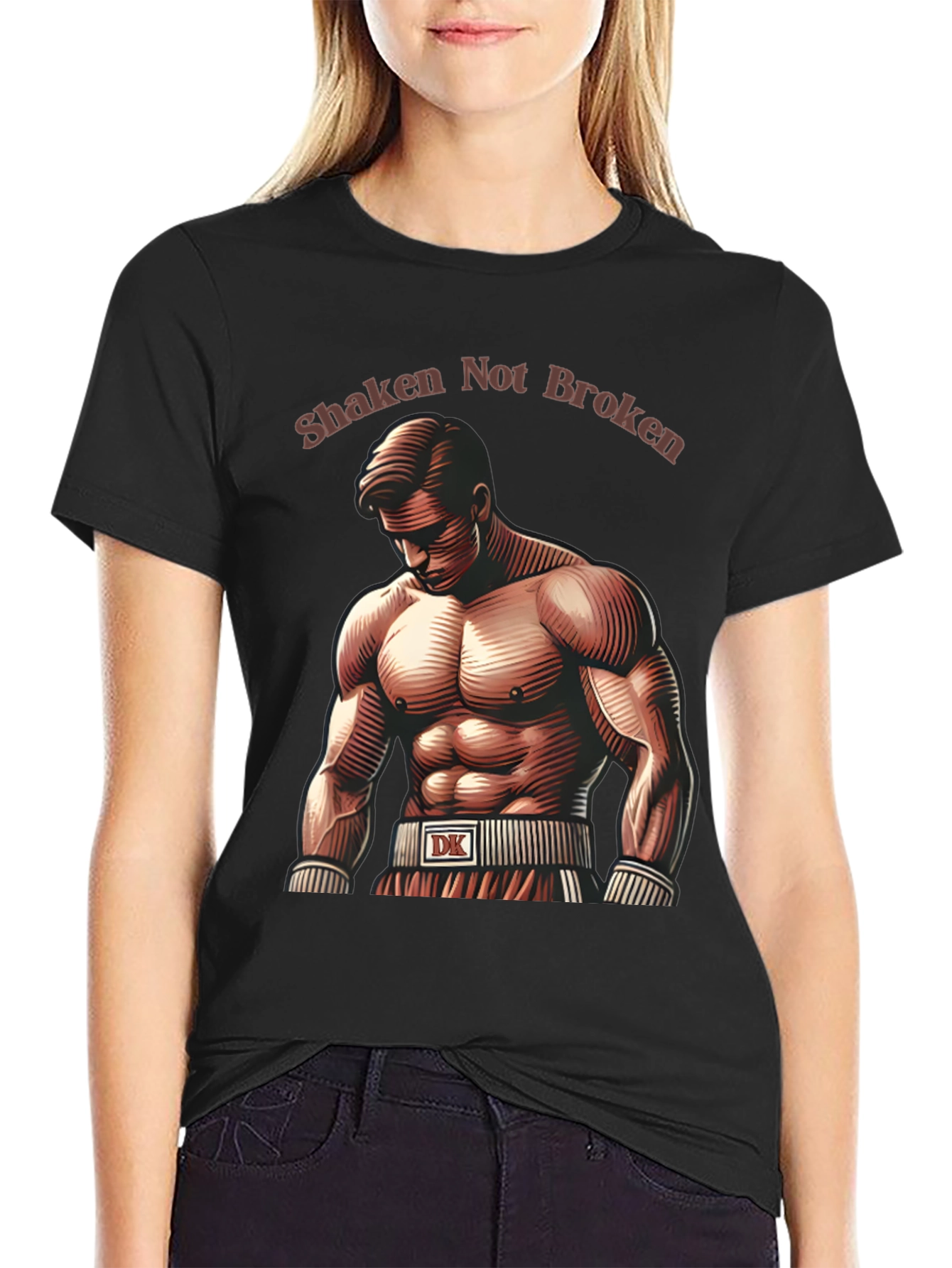 Shaken Not Broken Boxer Graphic T-Shirt
