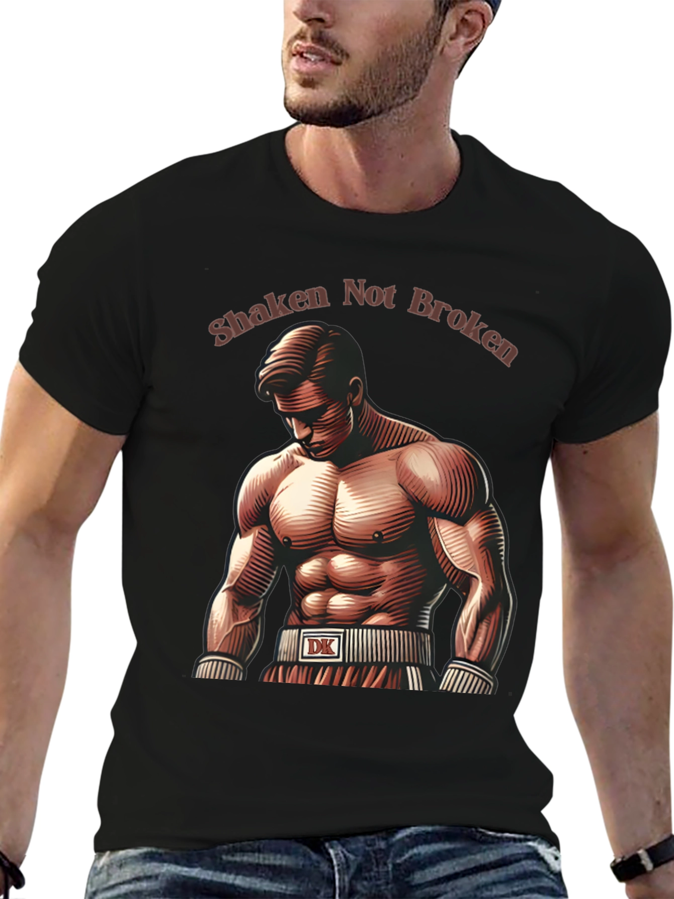 Shaken Not Broken Boxer Graphic T-Shirt