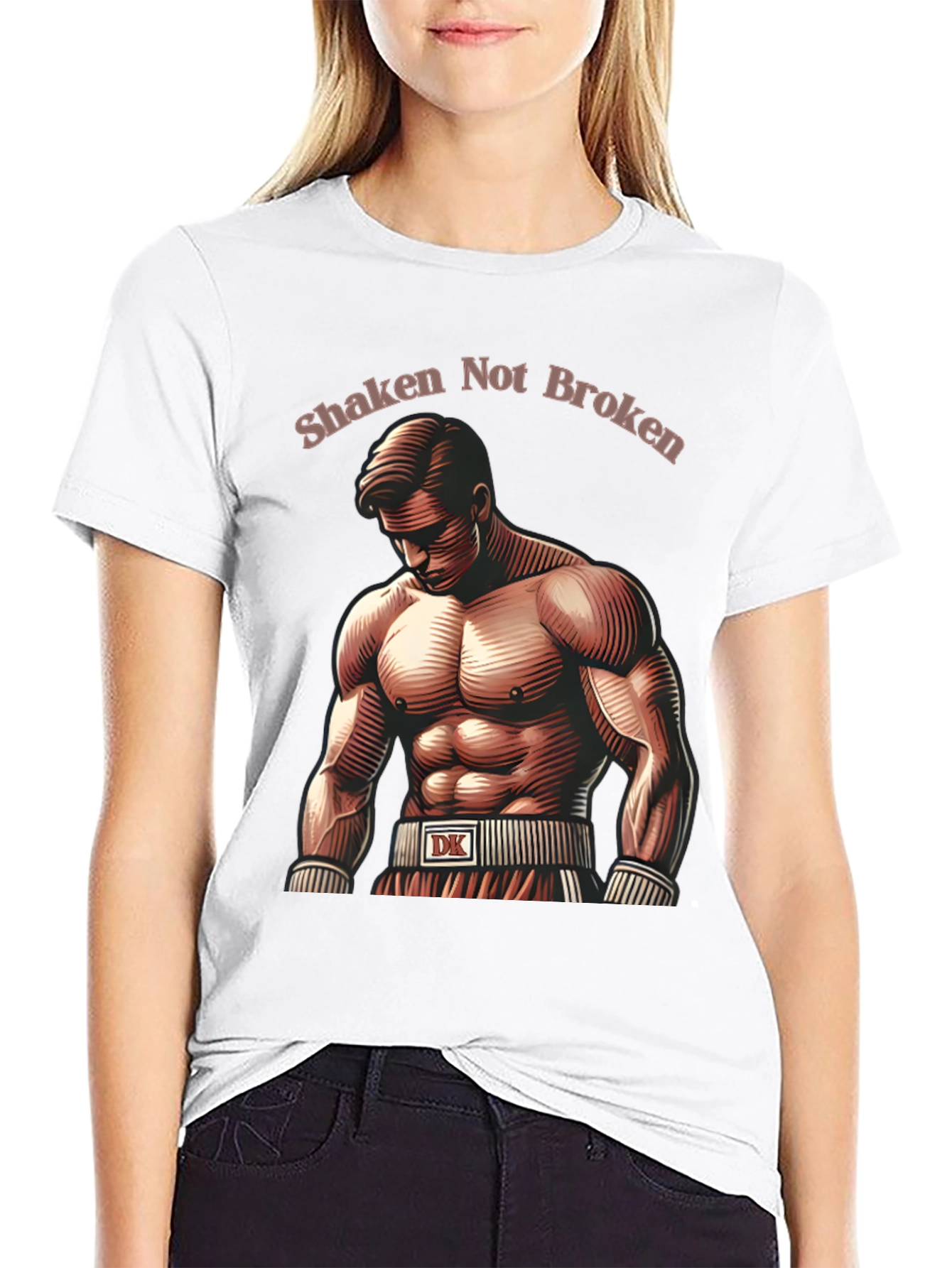 Shaken Not Broken Boxer Graphic T-Shirt