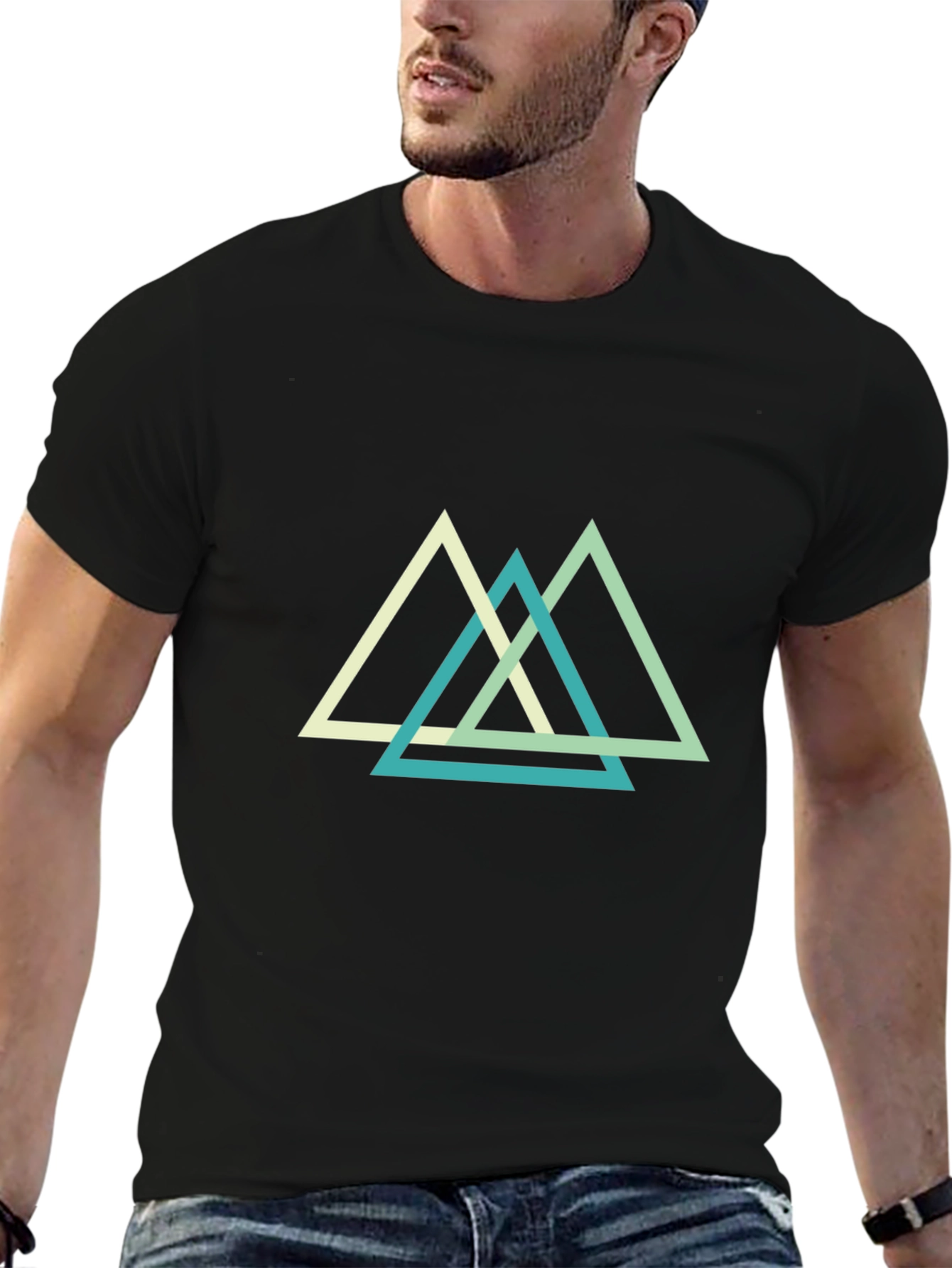 Geometric Triangle T-Shirt - Modern Minimalist Tee
