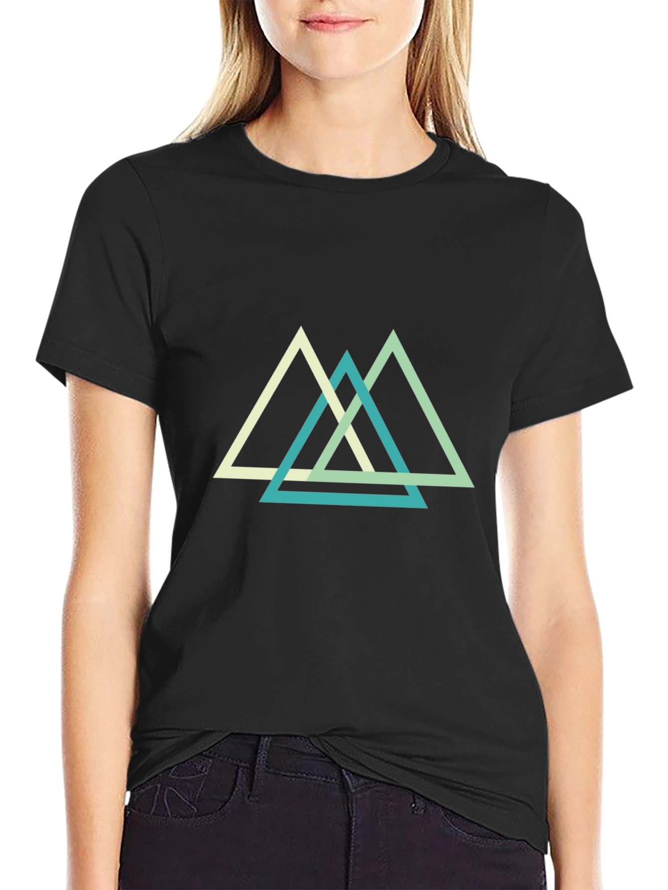 Geometric Triangle T-Shirt - Modern Minimalist Tee