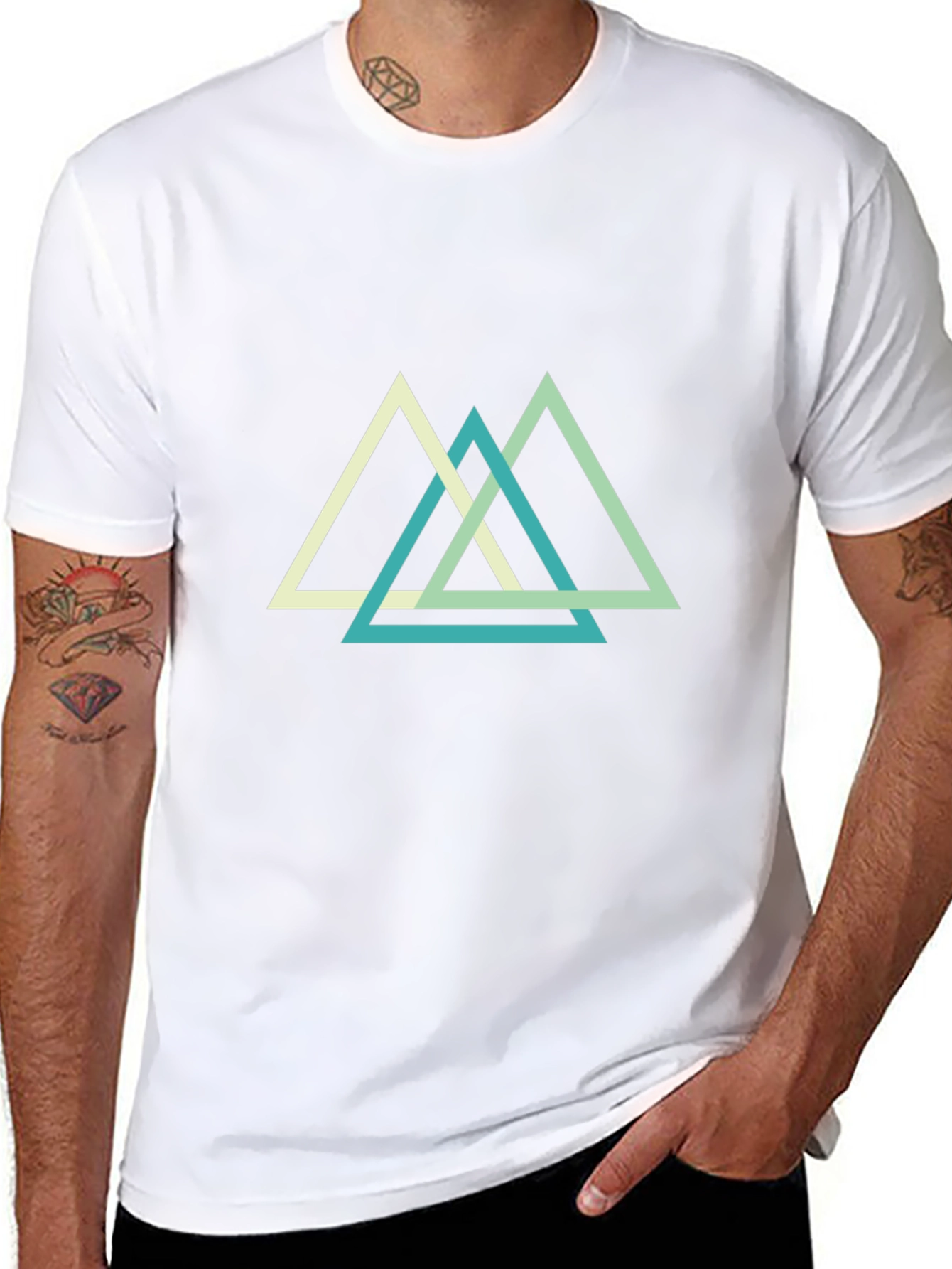 Geometric Triangle T-Shirt - Modern Minimalist Tee