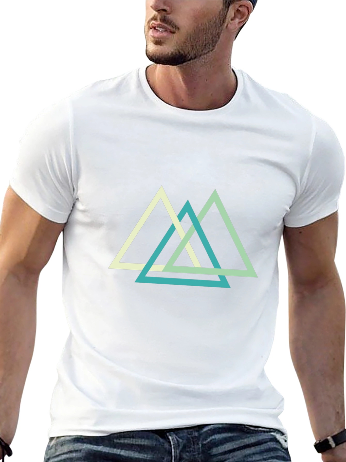Geometric Triangle T-Shirt - Modern Minimalist Tee