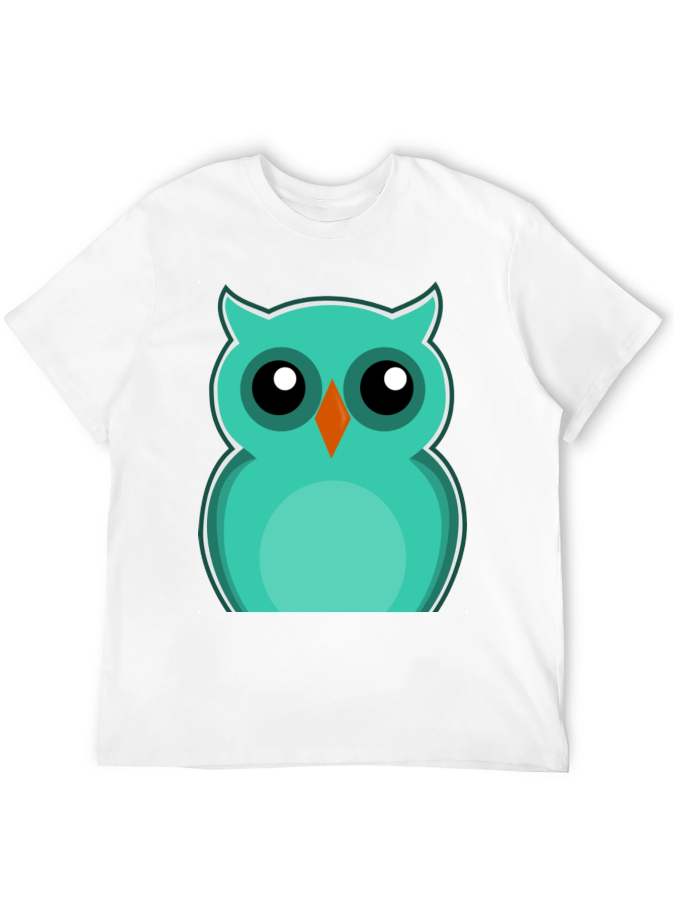 Cute Cartoon Owl Graphic Tee - Black