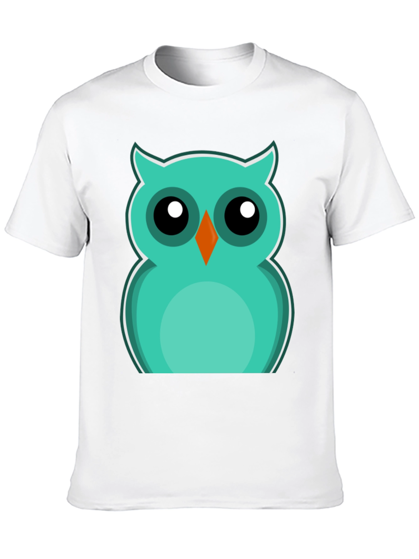 Cute Cartoon Owl Graphic Tee - Black