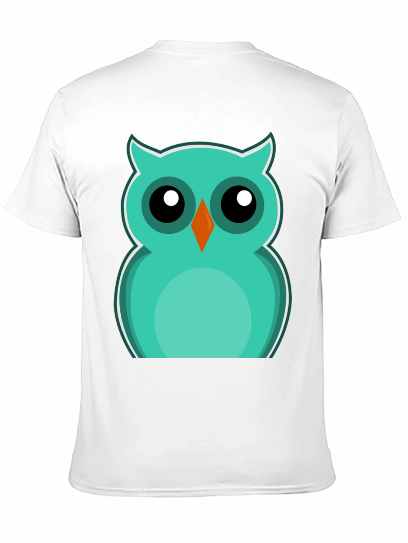 Cute Cartoon Owl Graphic Tee - Black