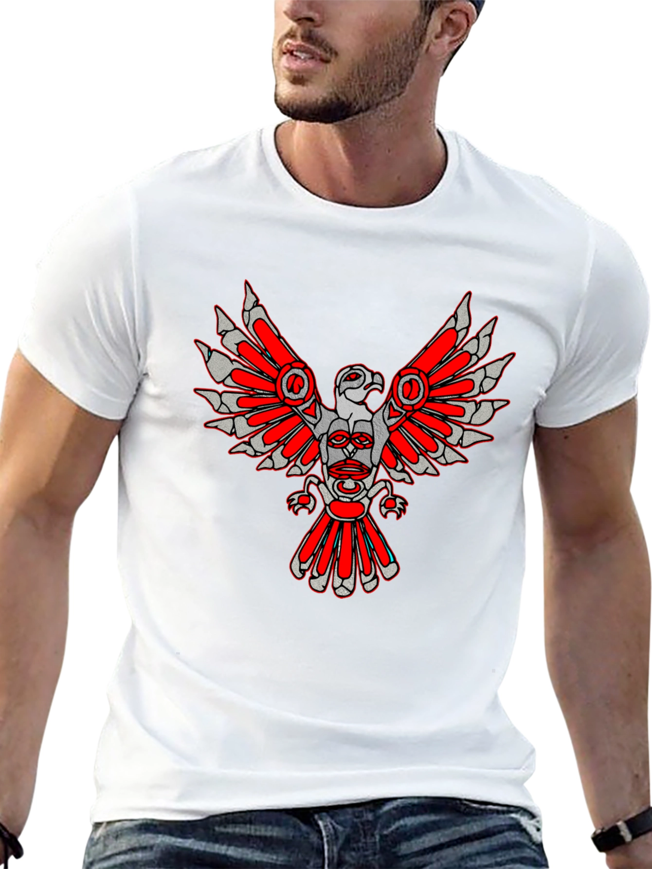 Tribal Eagle Graphic Tee - Black