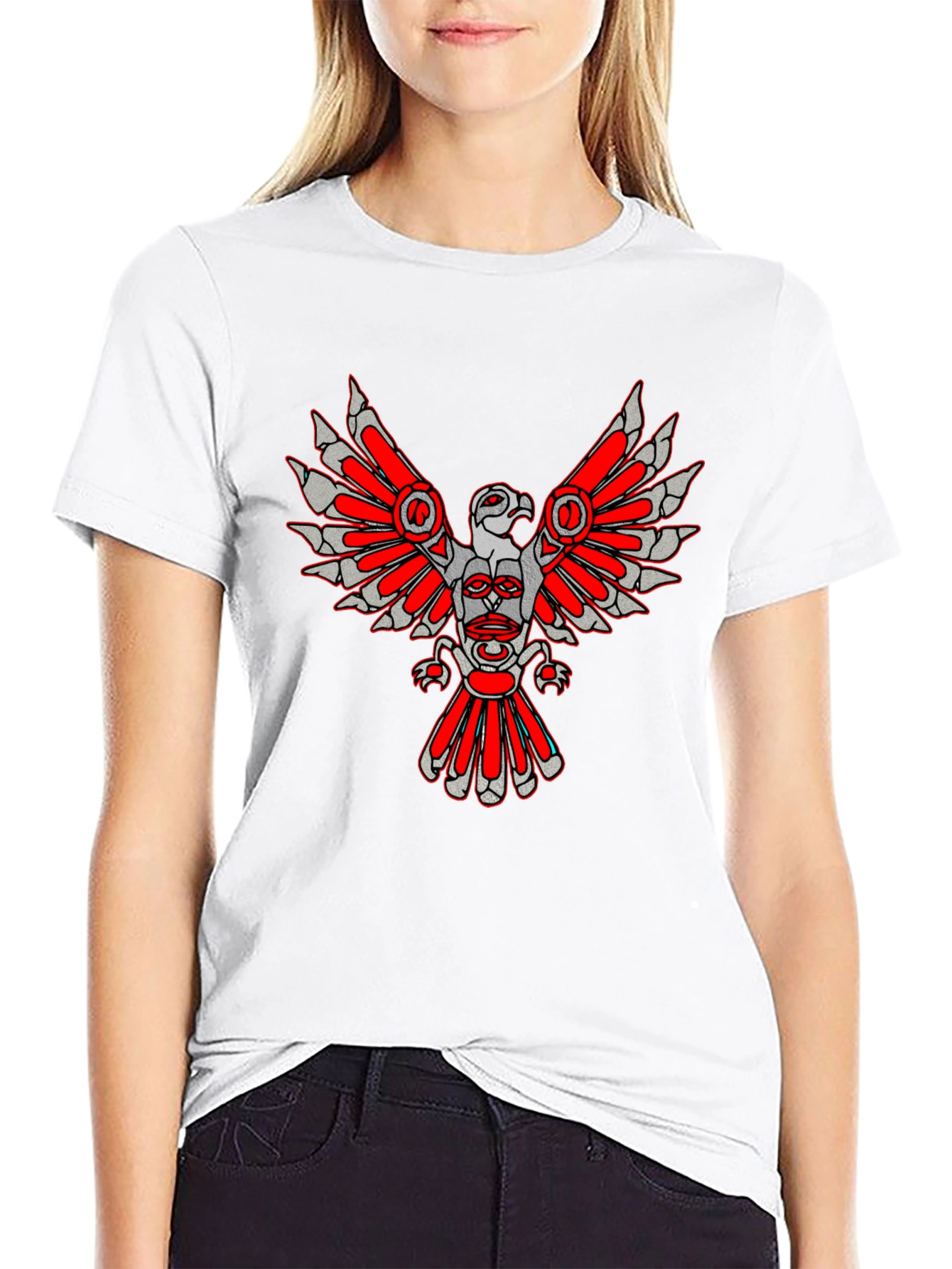 Tribal Eagle Graphic Tee - Black