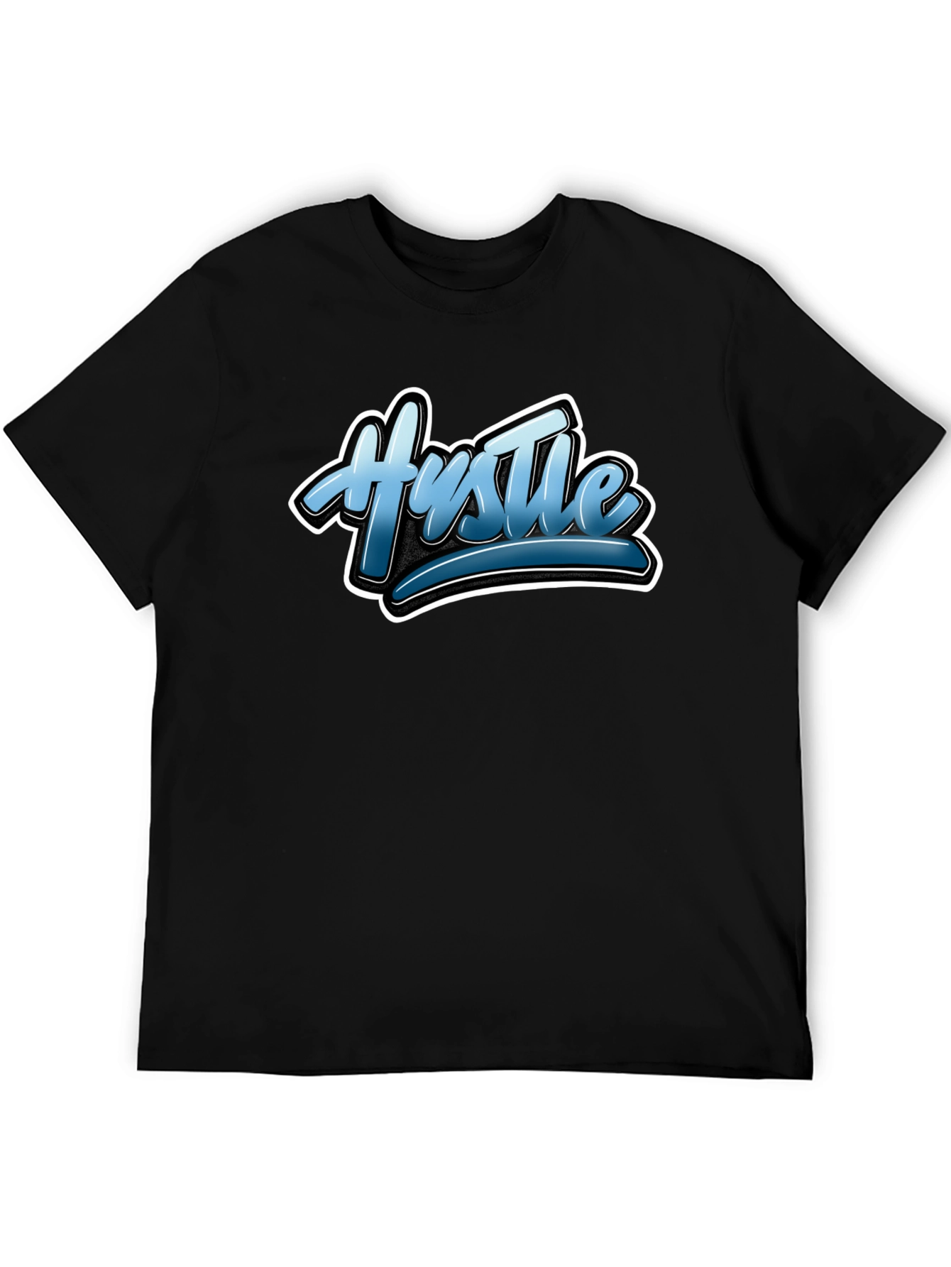 Hustle Graphic Black T-Shirt Stylish Tee